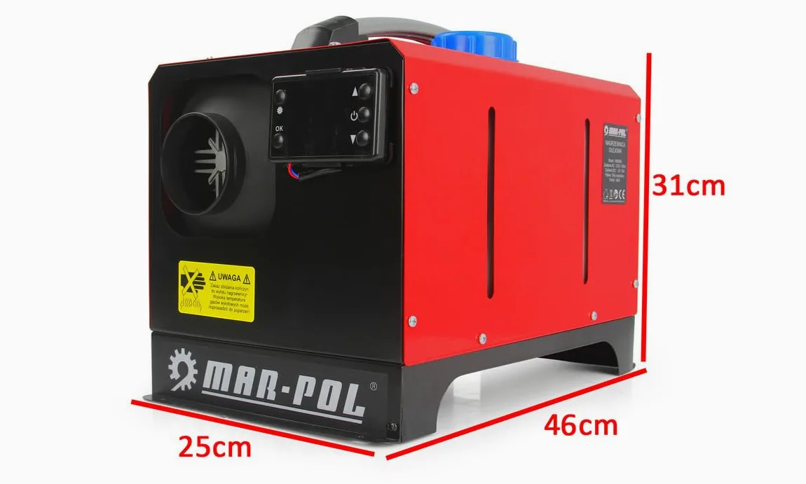 Calentador de aire para estufa | Diesel Gasóleo | 12V/230V | 12KW | Portátil | Monitor LCD con mando a distancia | para caravanas de coche garaje almacenes viviendas
