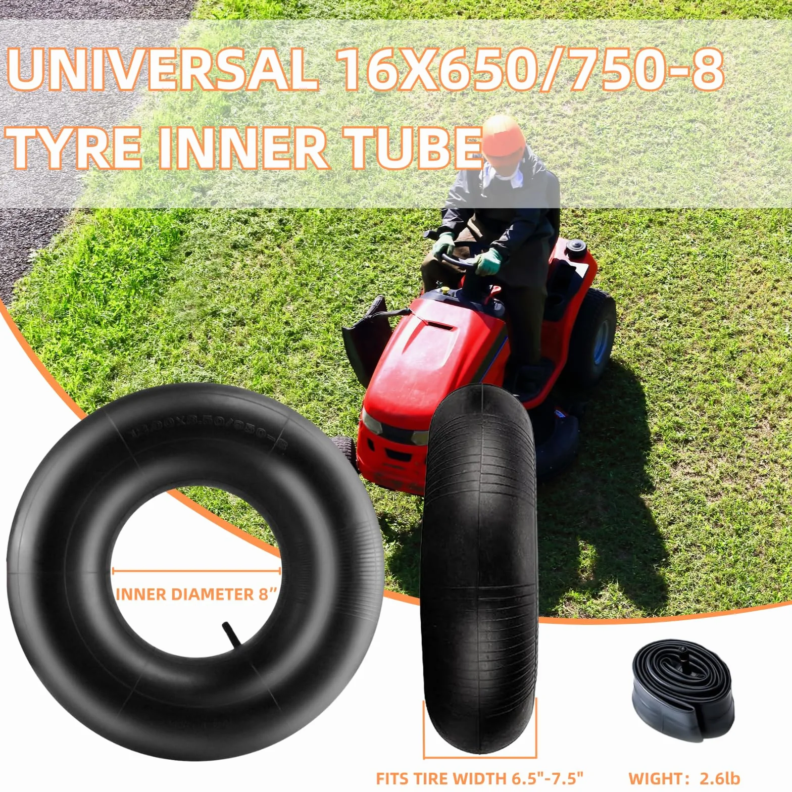 Paquete de 2 Cámaras de Aire 16x6.50-8 16x7.50-8 para Carritos de Golf