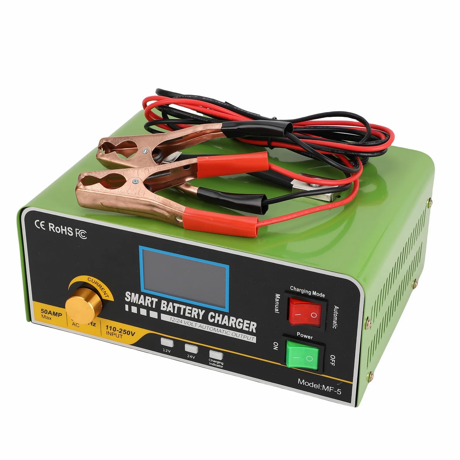 Cargador de Batería Inteligente, Carga Rápida, Acero Inoxidable, Cargador de Batería Automático de Seguridad contra Sobrecarga de 800 W, Ideal para Climas Fríos y bajo Voltaje (Enchufe de
