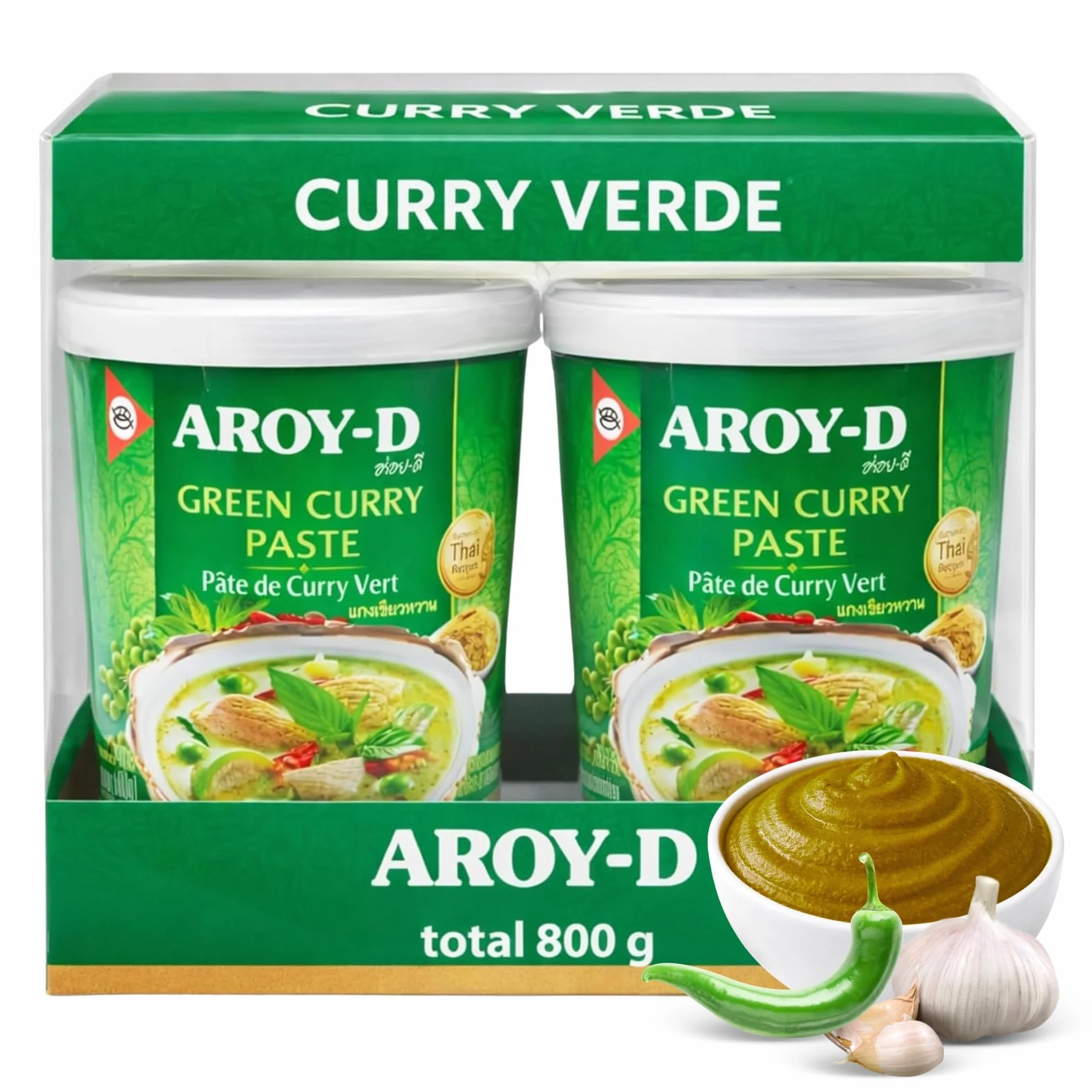 Curry Aroy-D Pasta Curry Verde 30% 2x400g Tailandia