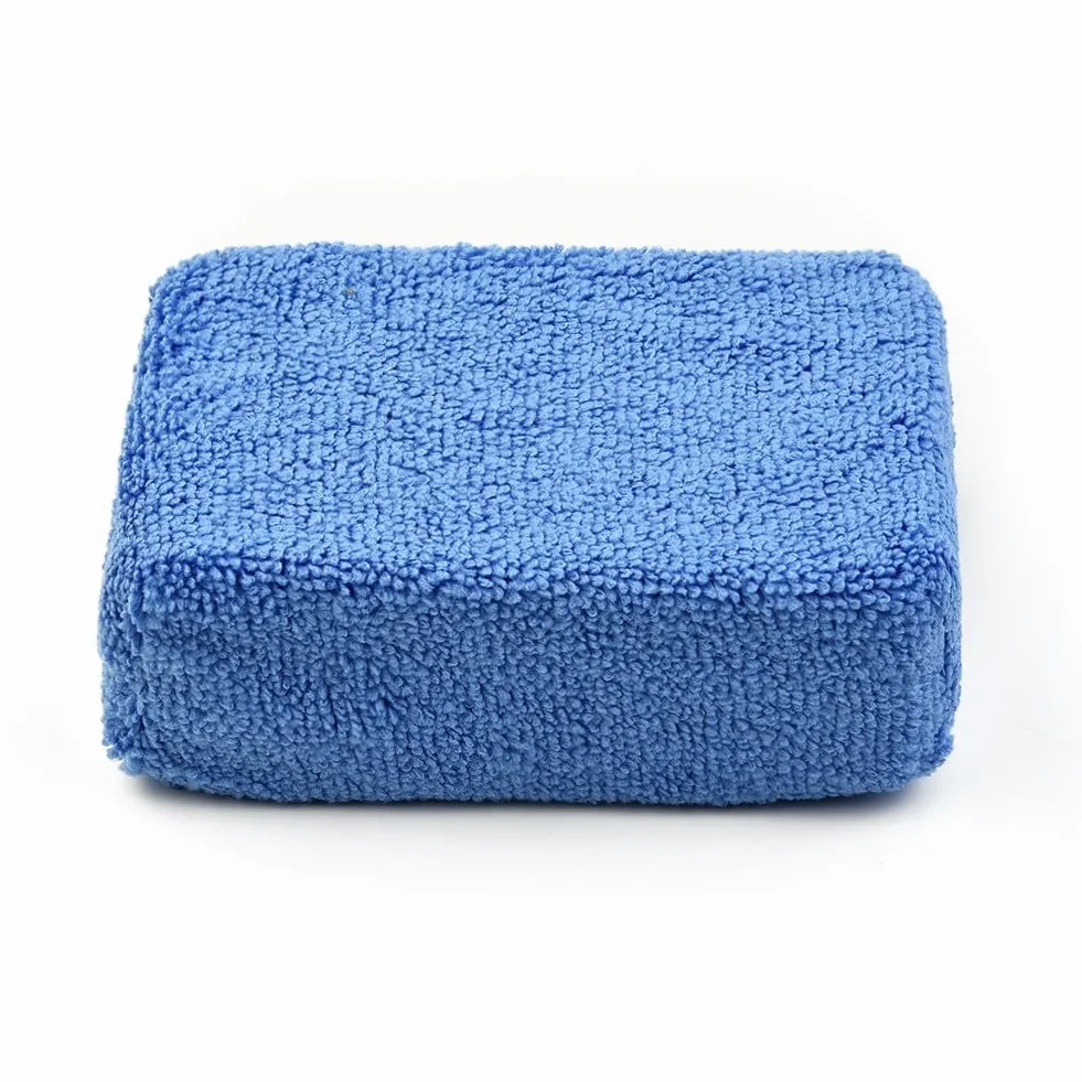 Esponja aplicadora de microfibra para lavado de coche, 12 cm x 8 cm x 3,5 cm, azul, 4/8 unidades