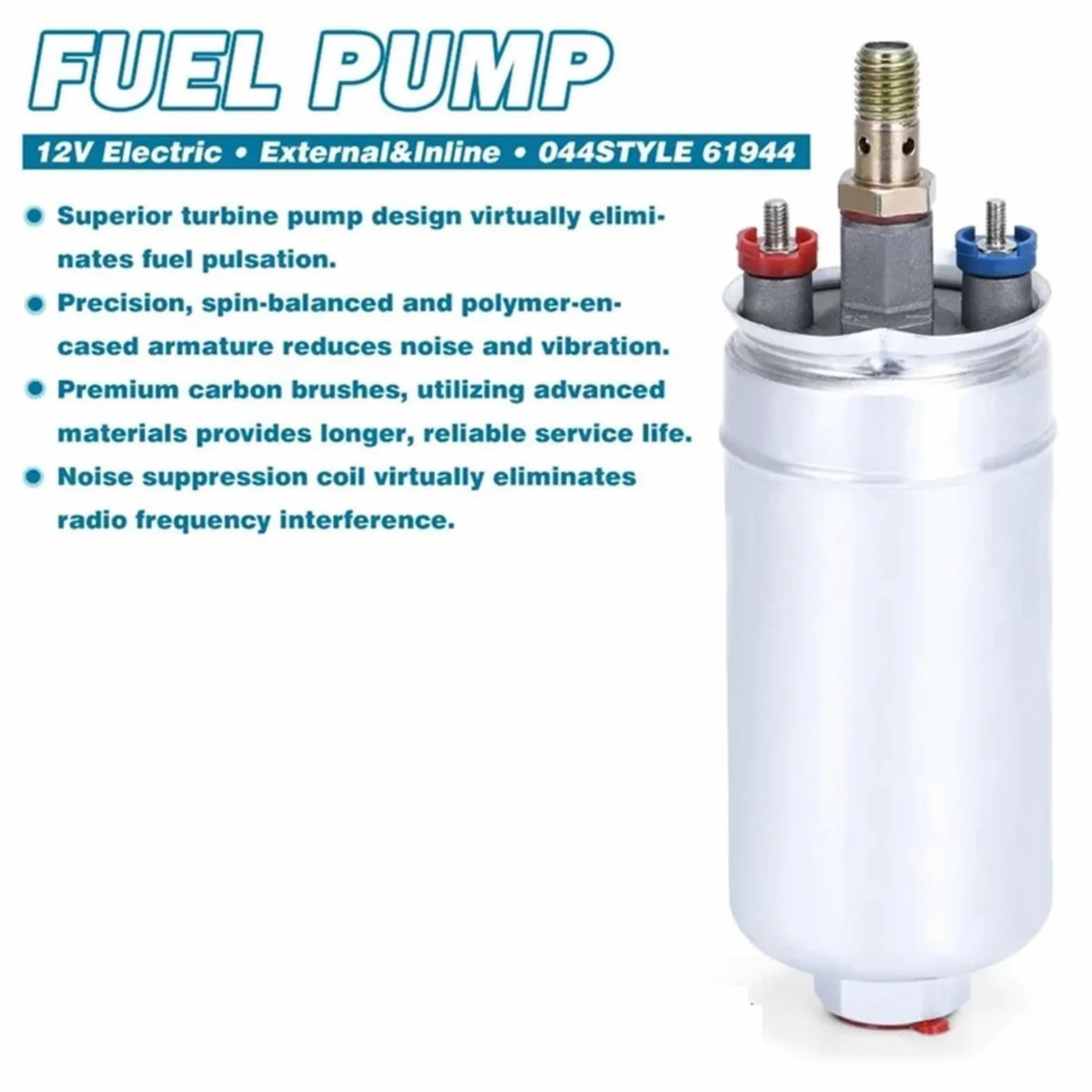 bomba de combustible electrónica Compatible con bomba de combustible externa de alto flujo Classy-2X 044 + soporte doble y colector de salida AN8 Bomba combustible eléctrica