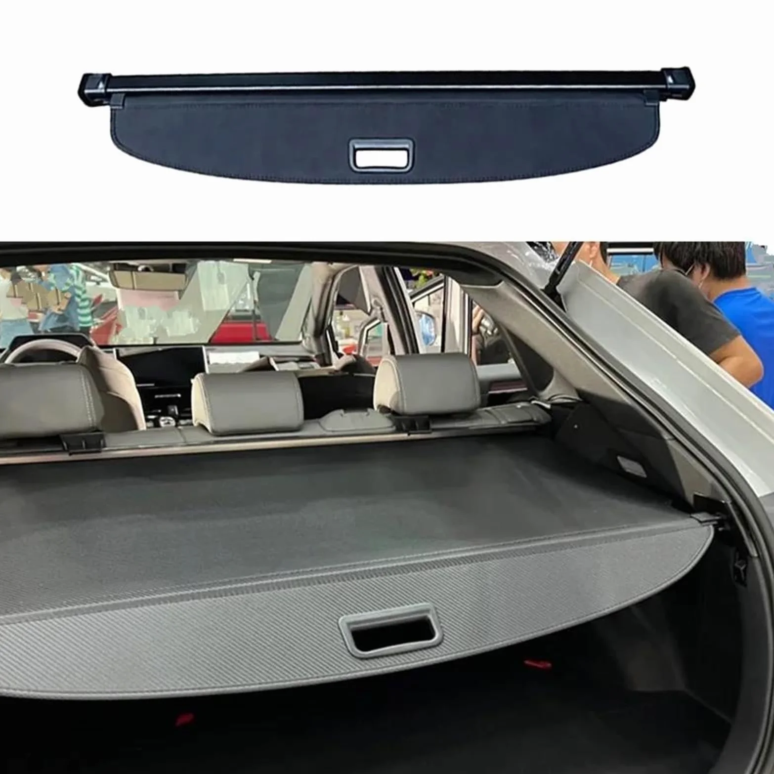 Genérico Separador Carga Organizador De Cubierta Cortina Maletero, Estante Trasero para Mercedes para Benz EQC N293 400 2019-2024(Canvas)
