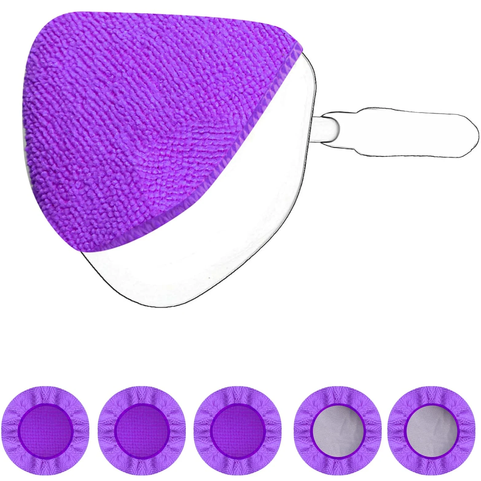 Paquete de 5 paños de microfibra reemplazados para el cuidado del automóvil para XINDELL Cepillo de limpieza de parabrisas de rizo de algodón lavable almohadillas de lavado de coche – 5 pulgadas de