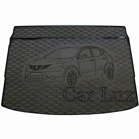 Car Lux DUO05777 - Kit Conjunto Alfombra Protector Maletero y Alfombrillas de Goma a Medida para Nissan Qashqai Tekna II Desde 2014-