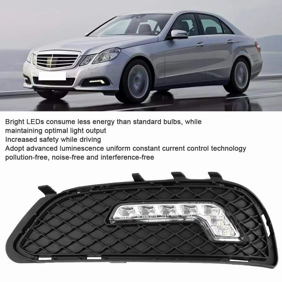 Luz de circulación diurna-Duokon 1 par de luces de circulación diurna, luz de conducción LED DRL en forma de L para E-Class W212 E180 E200 E260 E320 E400 2009-2010