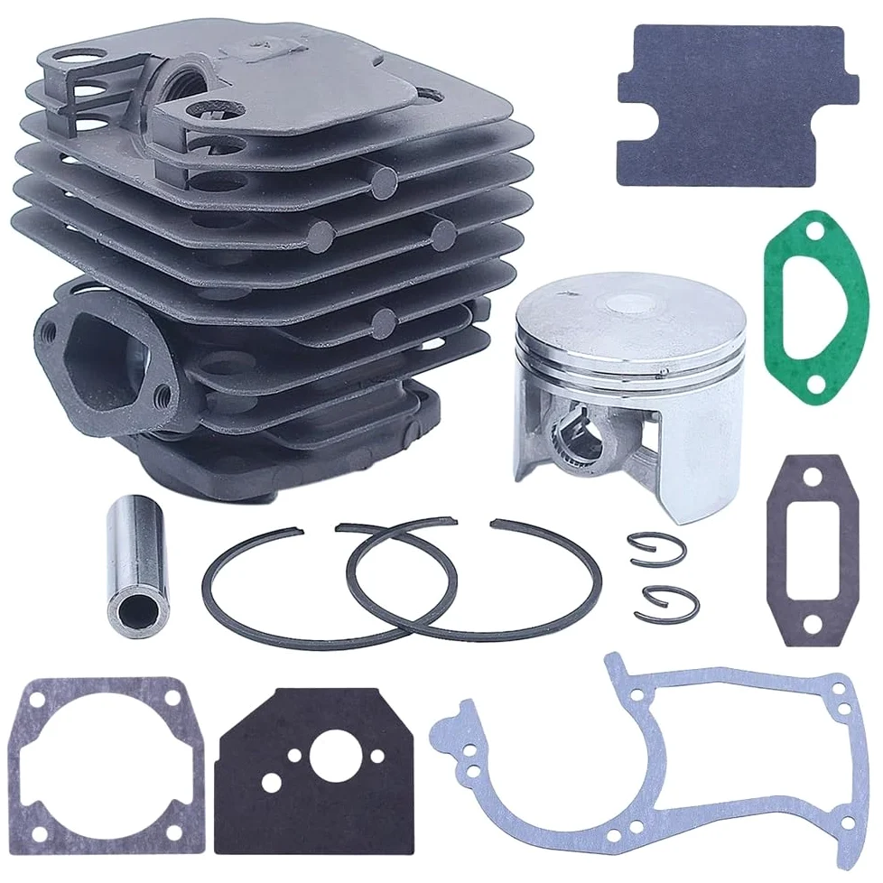 Kit de pistón de Cilindro de 45 mm, Juego de Juntas de carburador, Apto for motosierras de Gasolina de 45 CC, 52 CC y 58 CC.