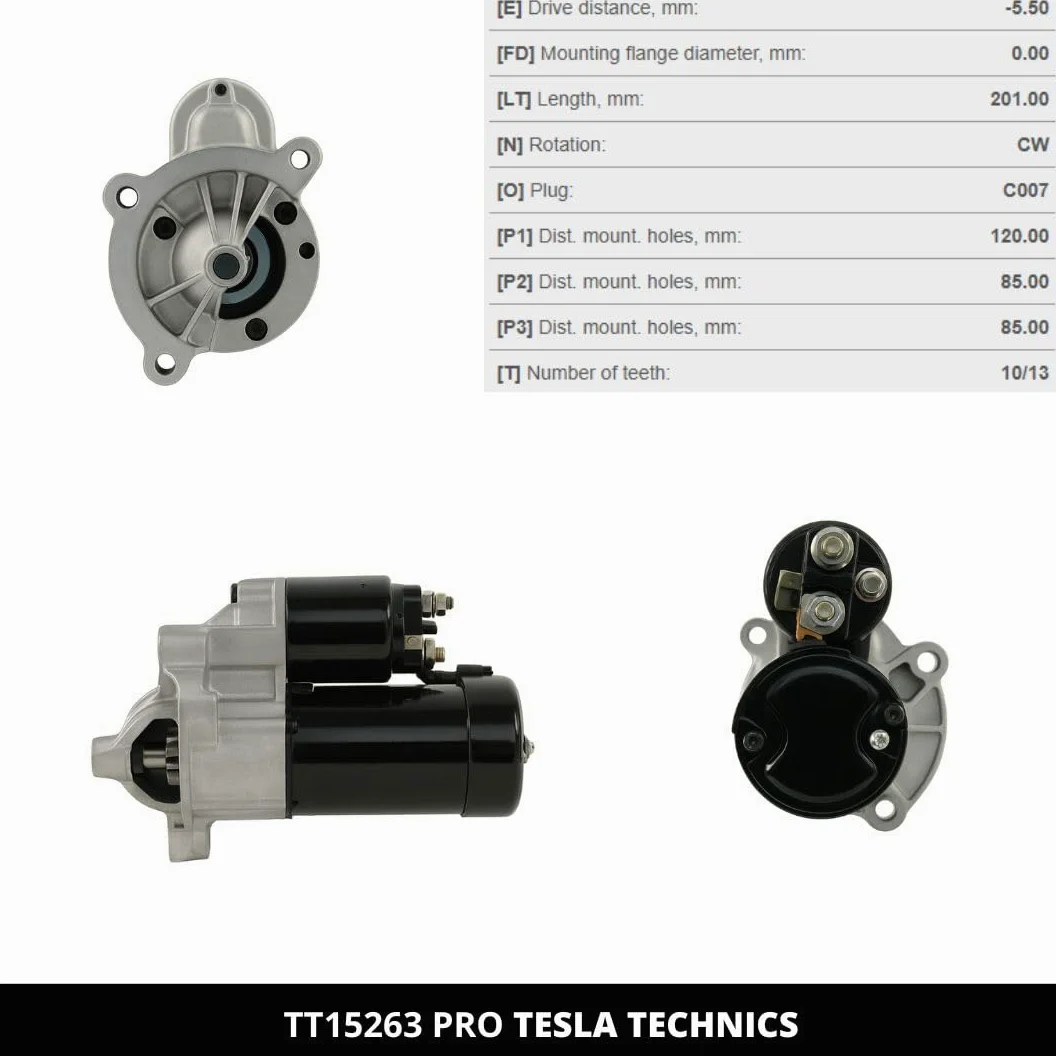 TT15263 PRO Motor de arranque para coche 12V, 1.40 KW. Compatible con CITROËN, FIAT, DS, PEUGEOT. Excelente relación calidad-precio. Fácil instalación y garantía.