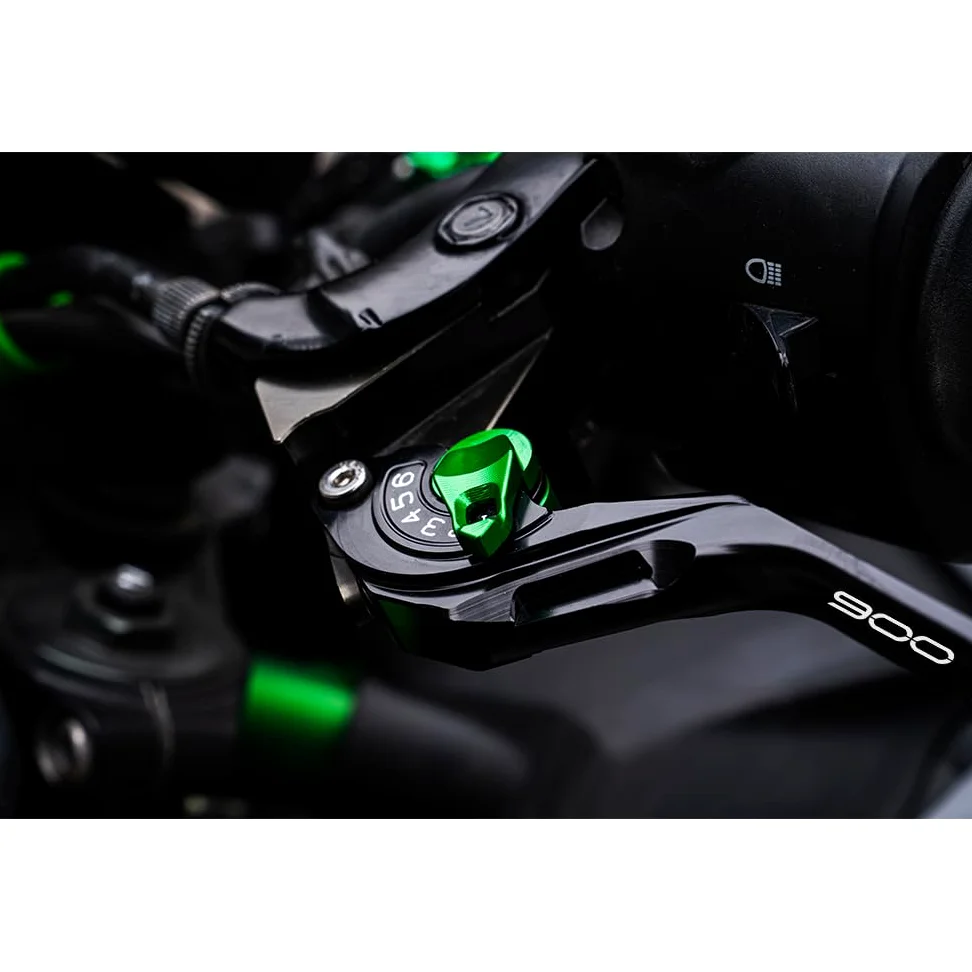 Palanca de pinza de freno CNC de motocicleta Compatible con Z900 Z 900 2017 2018 2019 2020 2021 2022 2023 2024 Palanca de freno de embrague Palanca de agarres ajustables (Verde)