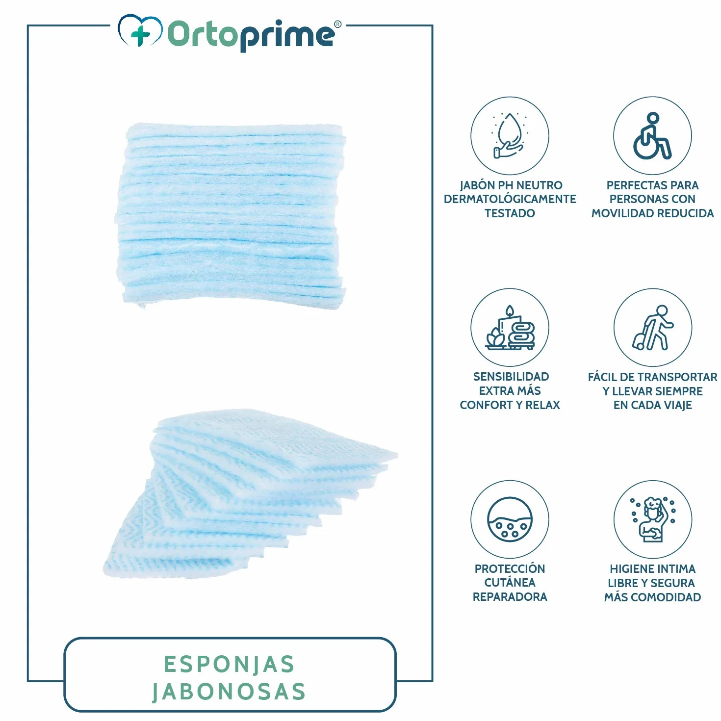 OrtoPrime 240 Esponjas Jabonosas Desechables Hipoalergénicas Suaves - Toallitas Jabonosas para Bebes Niños y Adultos