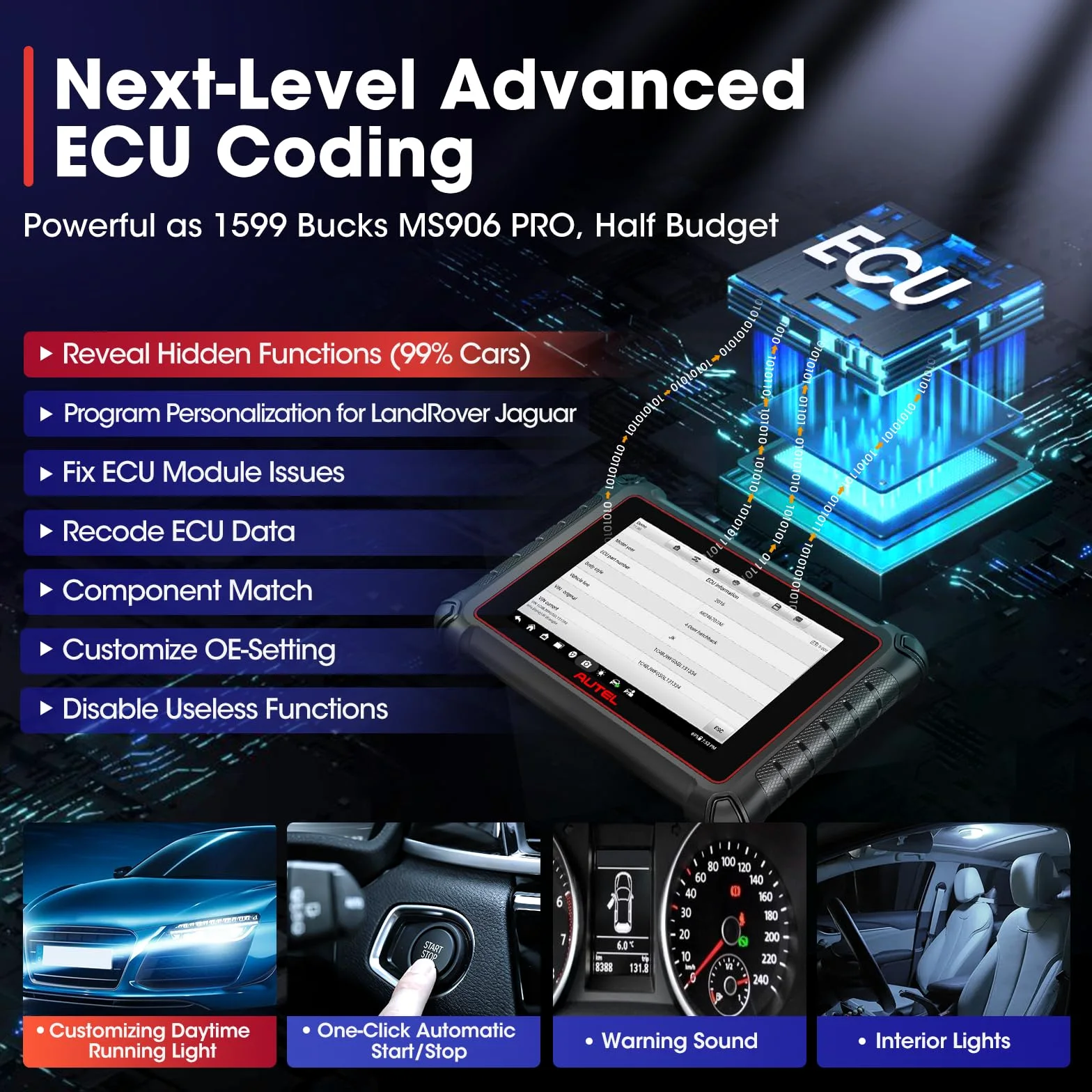 Autel MaxiPRO MP900 Diagnosis, Codificación ECU como MP900BT MS906 Pro | 3K+ Pruebas Activas, 40+ Servicios, CAN FD & DOIP, Impresión WiFi, 2026 Más Reciente MP900E MP900E Kit MK900 MX900 MK808S