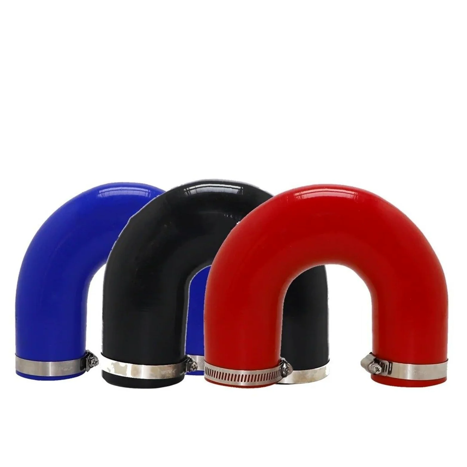Tubo Admisión Aire Manguera Tubo Silicona 180 Grados, Conector En Forma U, Adaptador Reductor, Gel De Sílice Resistente A Altas Temperaturas Toma Aire(Negro,ID 89MM)