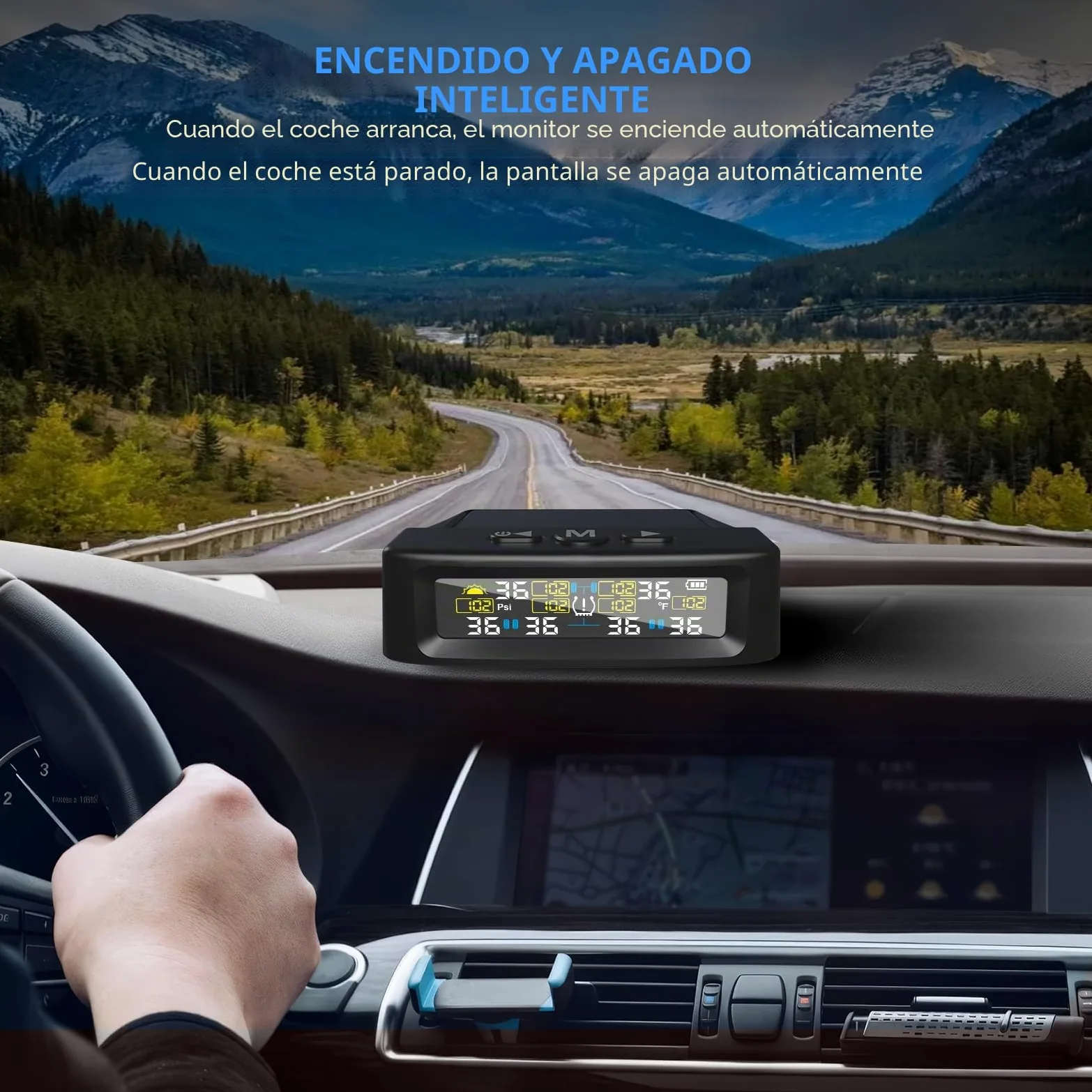 Sistema de control de presión de neumáticos KAOLALI compatible con 6 ruedas, con monitor de presión de neumáticos con pantalla digital, 9,9 bares/144 PSI máx., carga solar y USB, para camiones