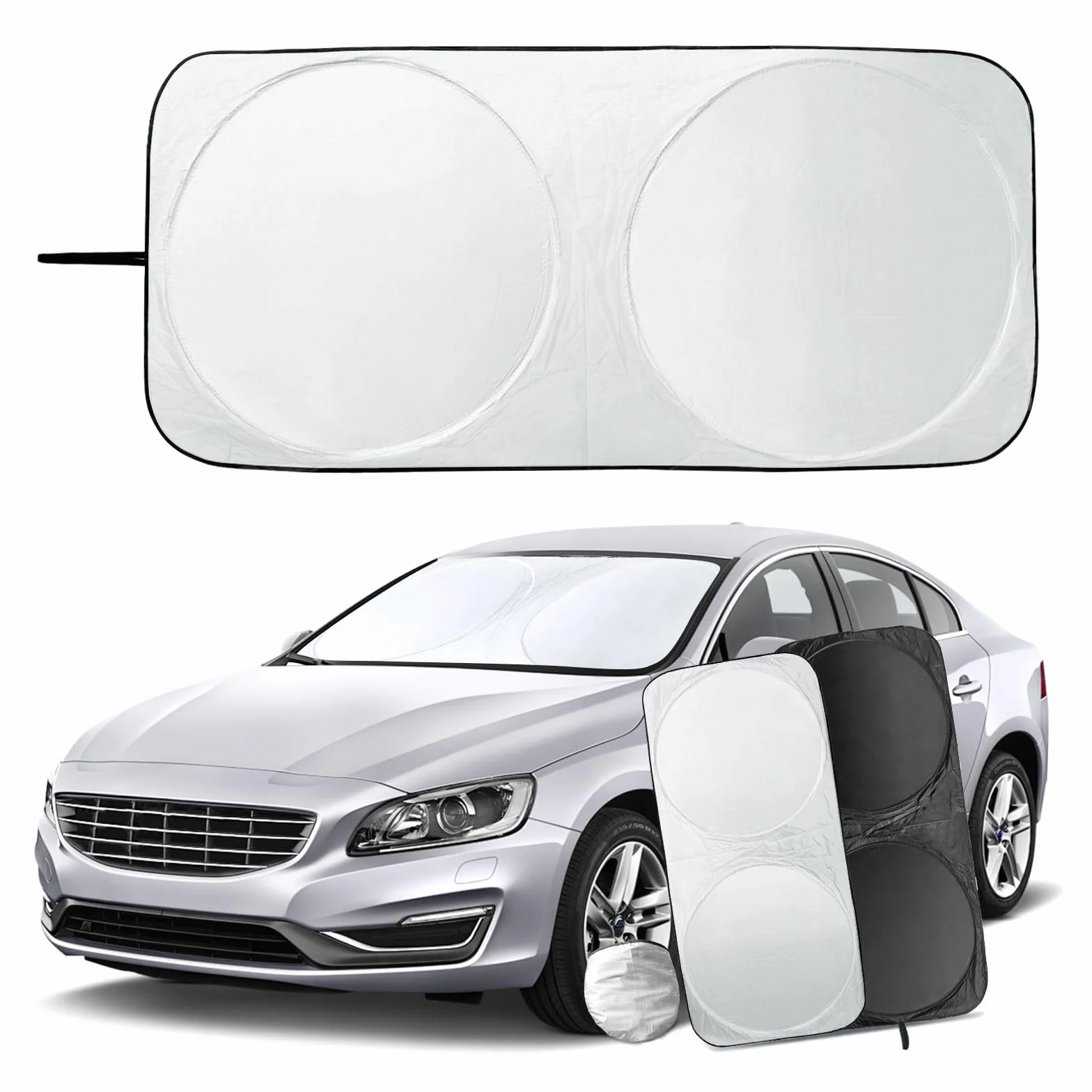Parasol Delantero Coche Protector Solar Luna Plegable 150x70 cm UV