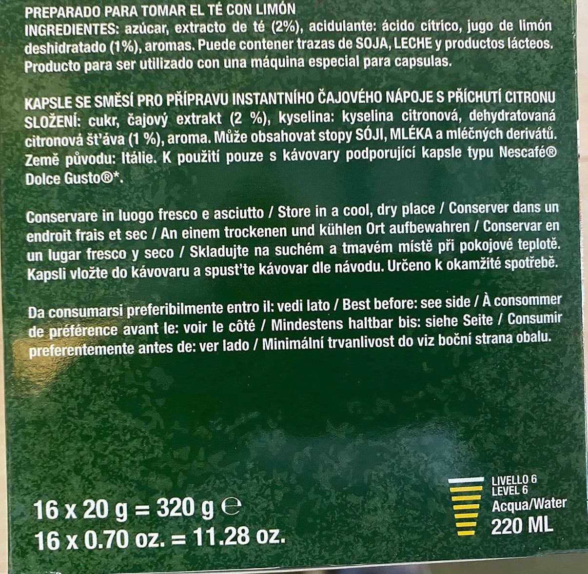 64 Capsulas de Te Helado Dolce Gusto - Degustación 4 Sabores: Te Verde, Frutas del Bosque, Limon, Melocoton