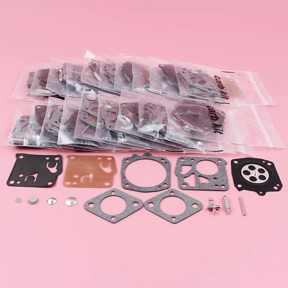 20 unids/Lote Kit de reconstrucción de reparación de carburador Apto for Tillotson Homelite X-12 Super XL Motosierra Repuesto RK-23HS RK23HS Бензопила