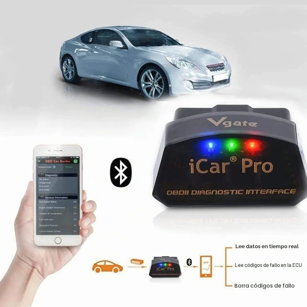 Vgate BLE 4.0 - Herramienta de Diagnóstico de Coche para iOS i-Phone iPad/Android