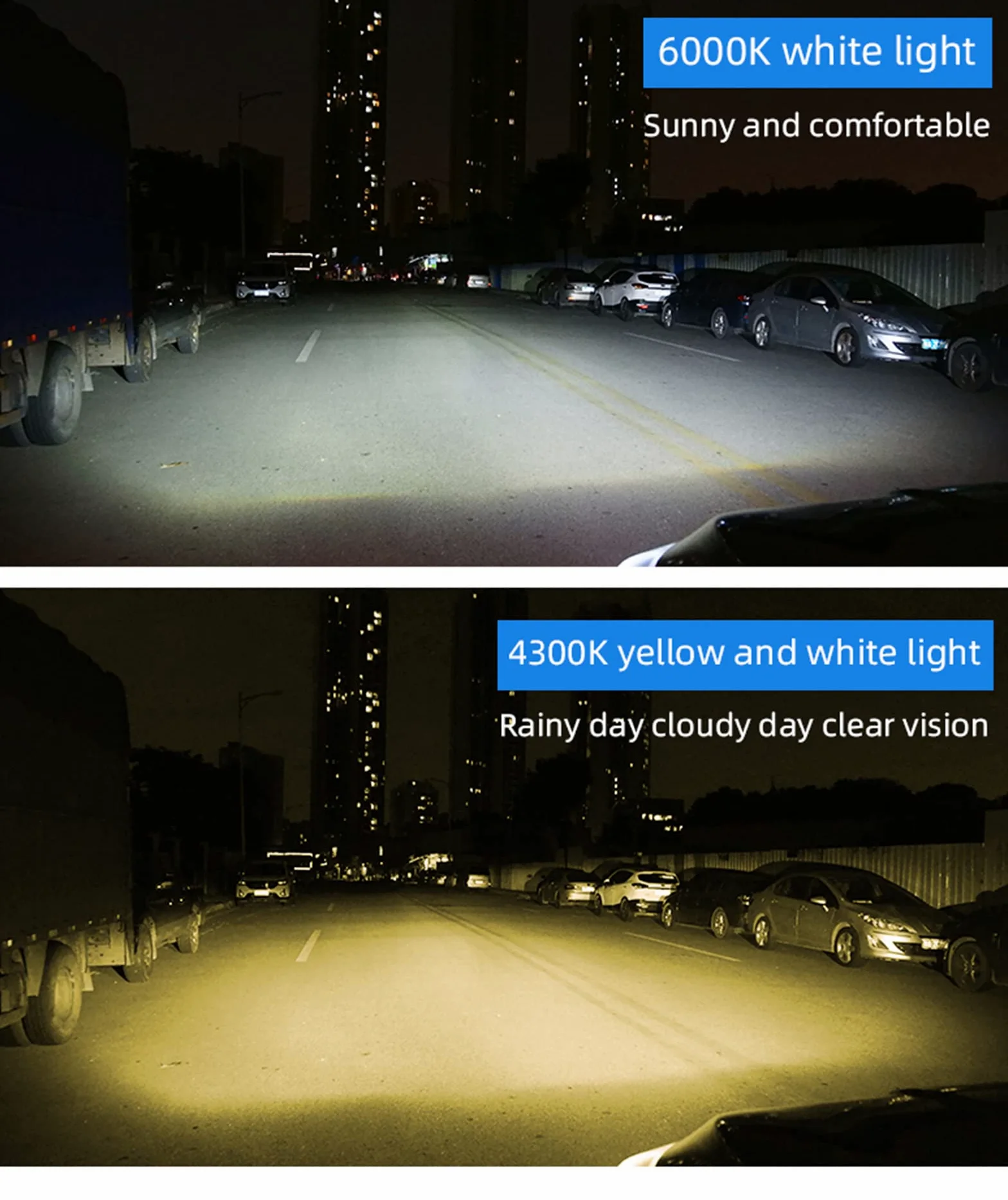Bombillas LED Para Faros Delanteros, LED 3000K 6000K 4300K Faros Delanteros Para Automóviles 60W 16000Lm Luces LED Para Faros Delanteros Para Automóviles, Paquete De 2,H4