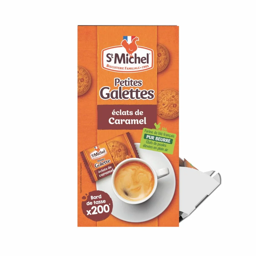 St Michel Distribuidor de Galletas Pequeñas con Trocitos de Caramelo 200 Galletas en Bolsa Fresca