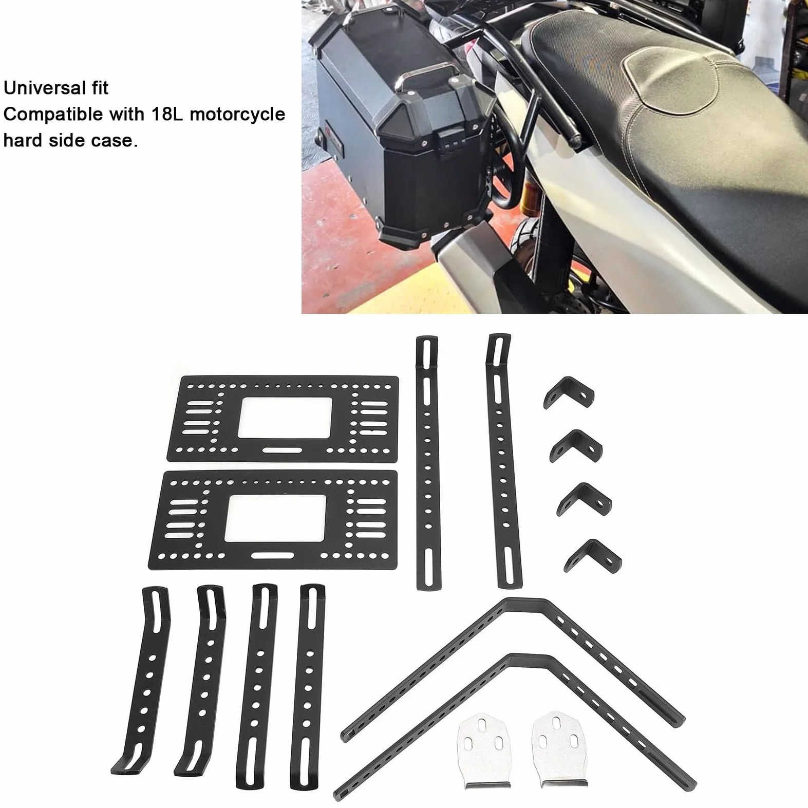 Akozon Caja de Motocicleta Aleación de Aluminio Caja de Silla de Montar Hard Support Rack Casco Equipo de Montaña