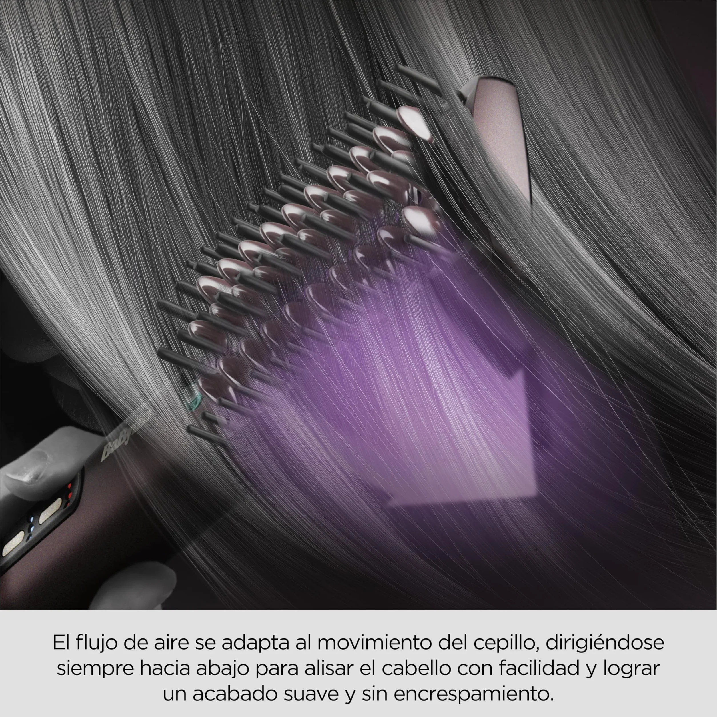 BaByliss Air Power Smooth AS6400E Cepillo Secador con Tecnología Iónica Antifrizz Alisado y Secado