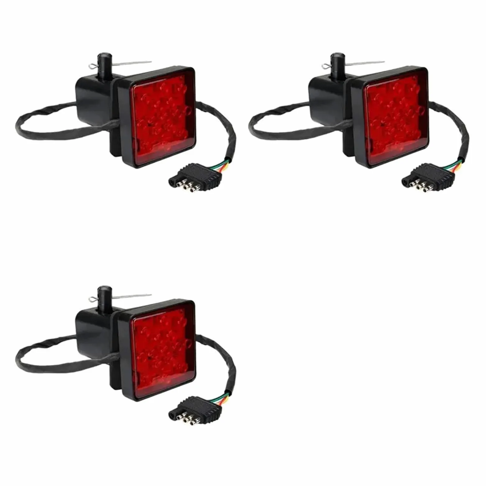 Genérico Rojo 15 LED 2 Pulgadas Remolque camión Enganche Remolque Receptor Cubierta luz de Freno con Pin 12V