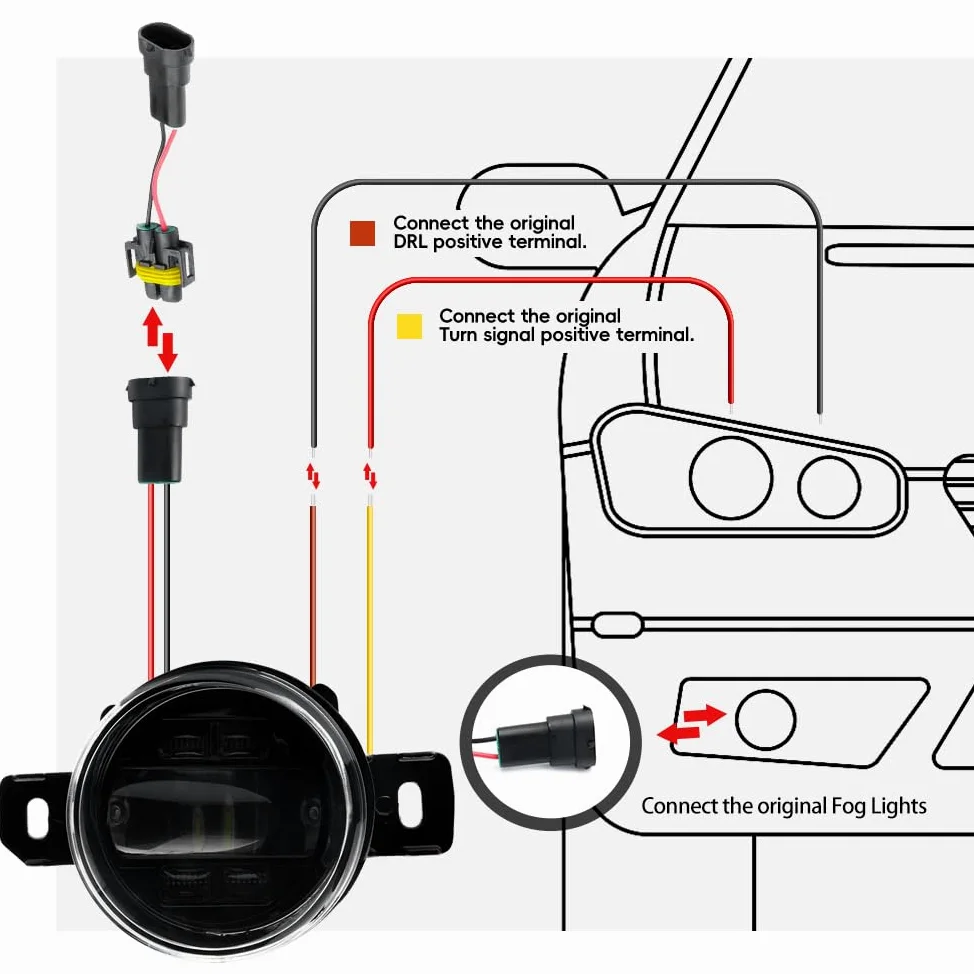 LED Lámpara antiniebla DRL Luz de circulación diurna para Ni.ssan Qashqai J10 Juke X-Trail Micra Reflectores de luz antiniebla del parachoques delantero Luces de señal de giro DLR 2x