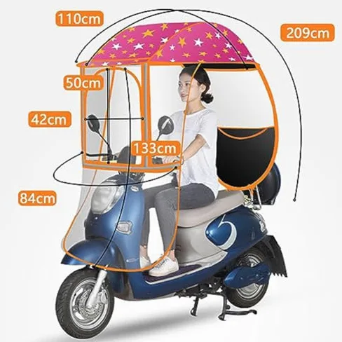 Funda impermeable para scooter de movilidad, totalmente cerrada con tiras reflectantes y bolsillos de almacenamiento, protección ajustable para todo tipo de clima