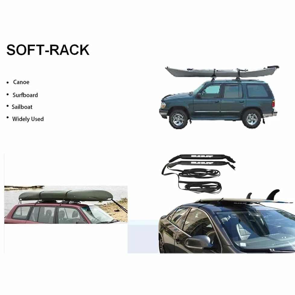 Portaequipajes Coche para Kayak/canoas/Tablas Snowboard/Soportes Windsurf Portaequipajes En El Techo Coche Portaequipajes Suave Plegable Universal Adecuado Coche Barras De Techo(B)