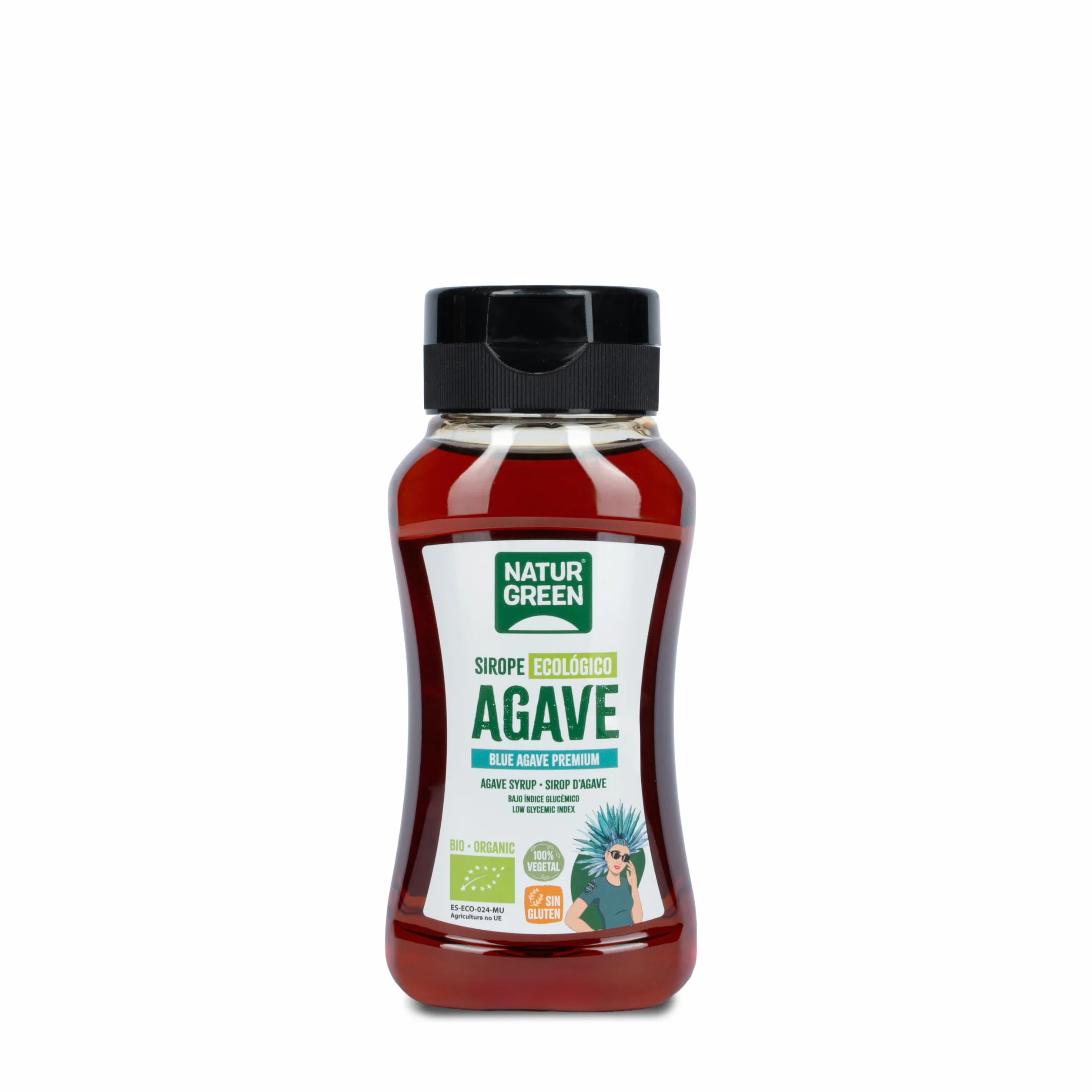 NaturGreen Sirope de Agave 236 ml 340 g, Endulzante Natural, Bajo Índice Glucémico, Edulcorante Bio, Vegano
