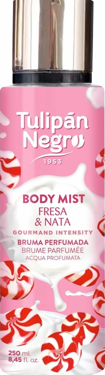 Tulipán Negro Body Mist Fresa y Nata, Bruma Corporal 250 ml