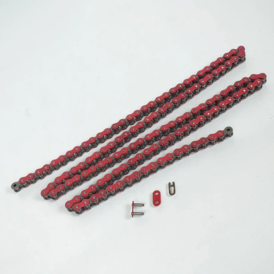 Cadena de transmisión roja Artek 134 eslabones Paso 420 para moto 50 con caja