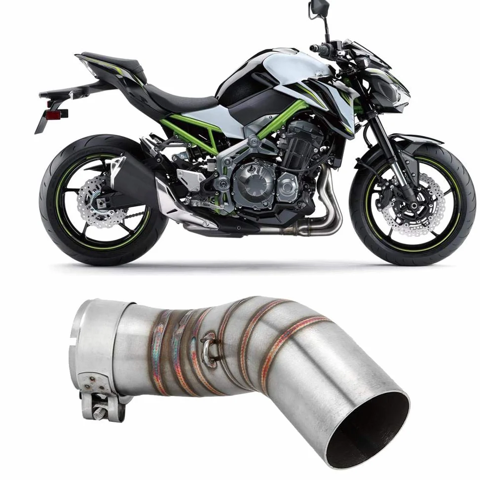 EBTOOLS para z900 tubo medio Adaptador de escape de motocicleta Tubo de enlace medio Tubo de escape de acero Sección media Modificación de motocicleta Ajuste para Z900 2017-2019