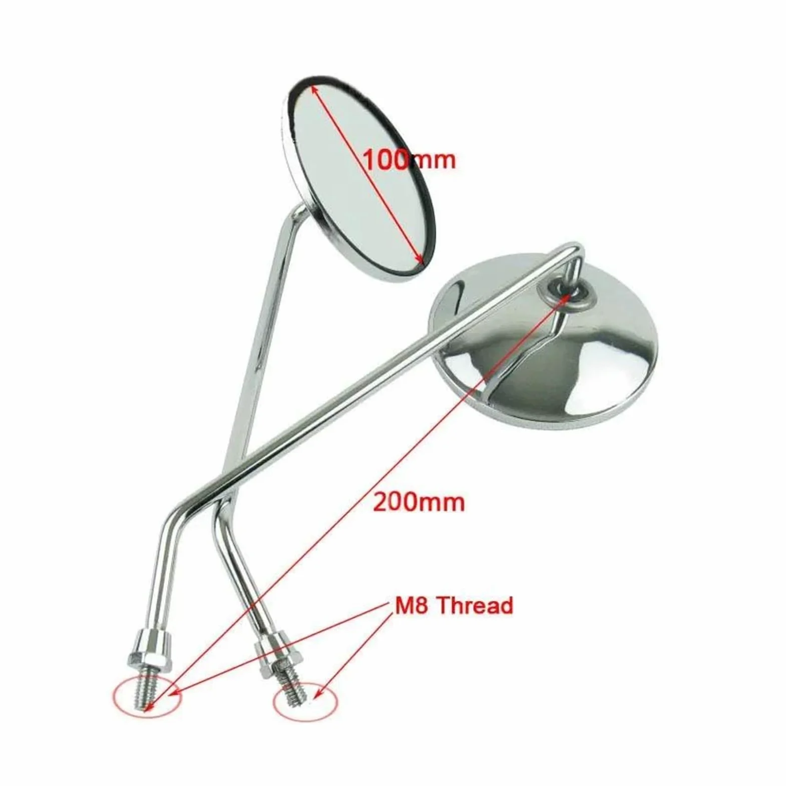 espejos laterales moto Espejos Motocicleta Espejo Retrovisor Adaptadores 8mm Redondo Ovalado Convexo