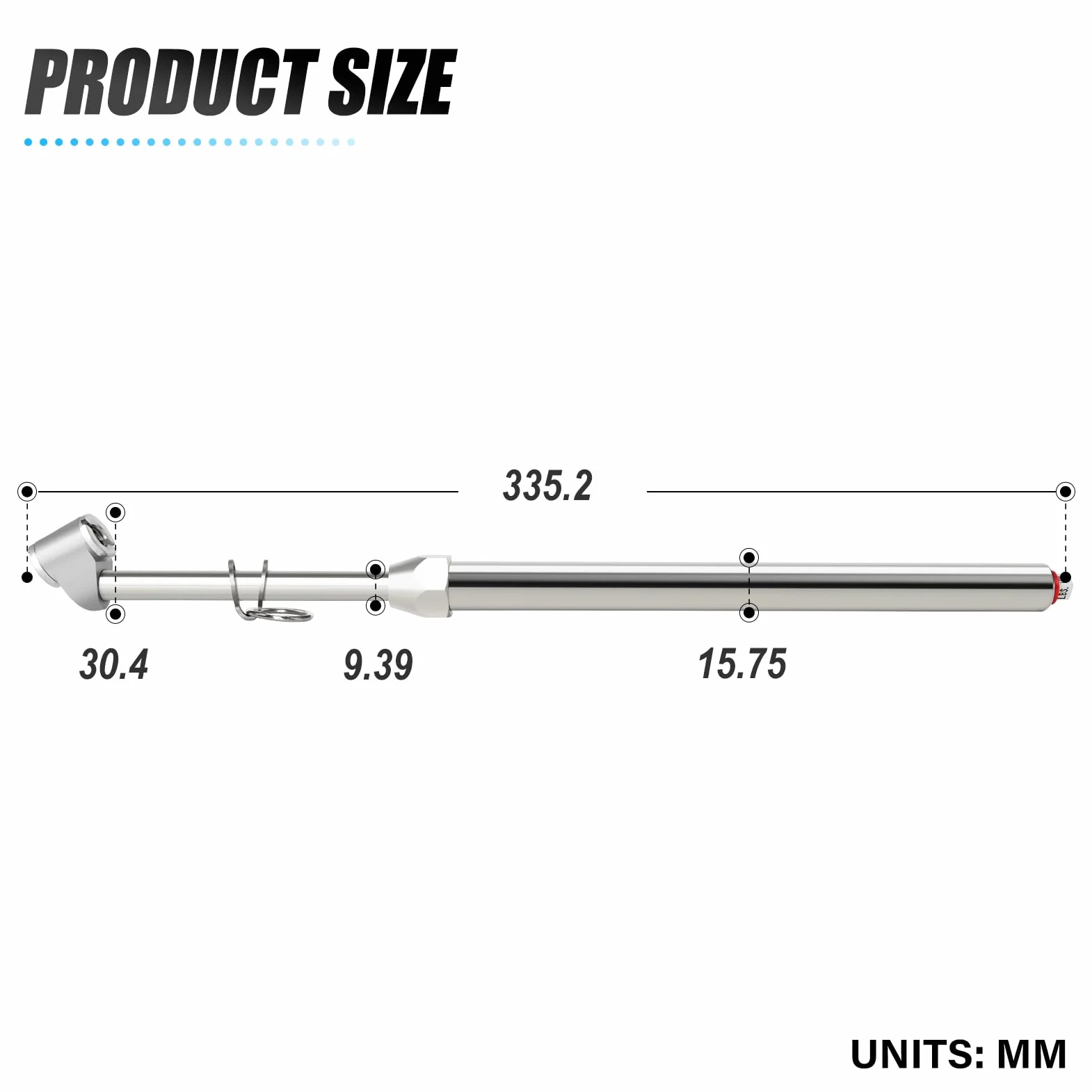 MEANLIN 5PCS Manómetro de presión de neumáticos tipo recto doble plateado, manómetro de aire de doble cabezal, rango de presión 120~1020 KPa (Adecuado para camiones, etc.)
