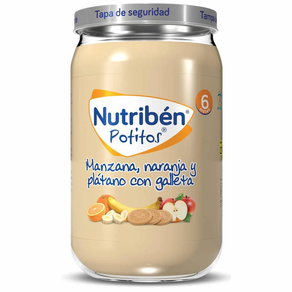 Nutribén Potitos Tarrito Manzana Naranja Plátano Galleta Pack 12 Unidades 2820 g