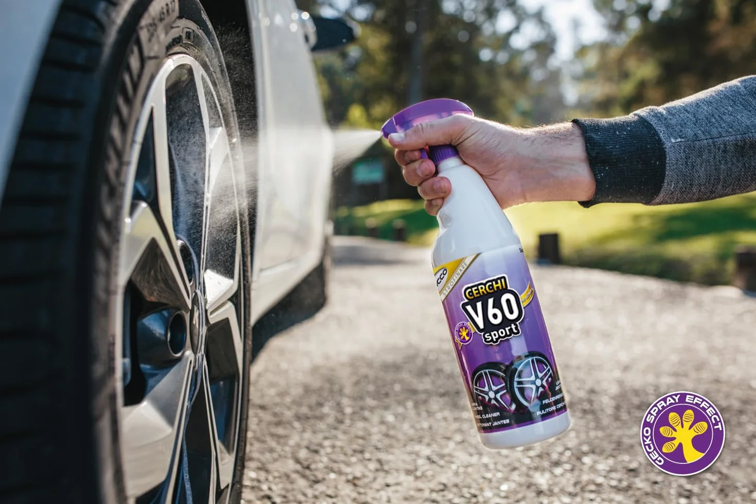 Sisbrill V60 Sport Limpia Llantas - Neutro y Seguro - Efecto Gecko Spray - 1 Litro