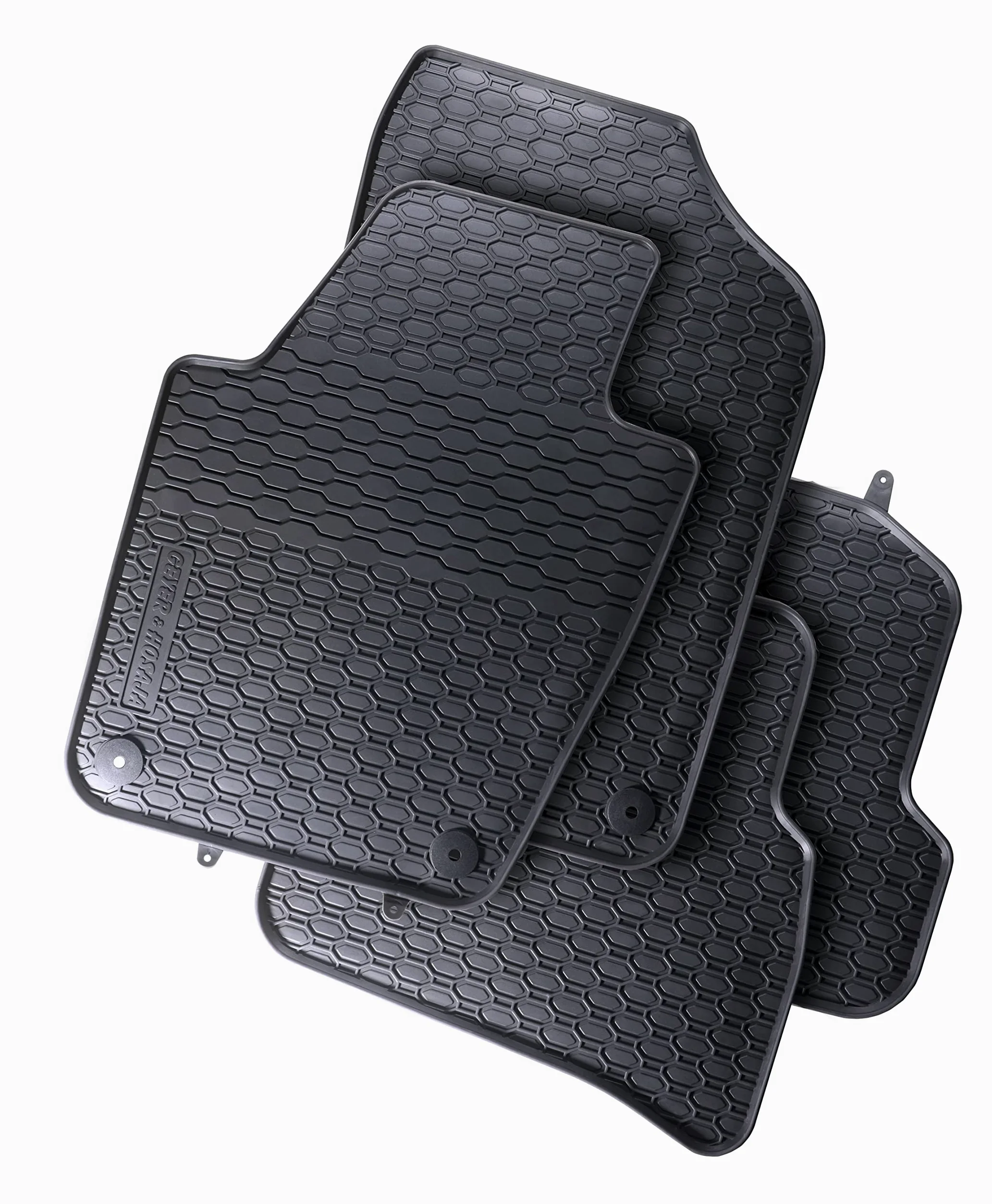 Geyer & HOSAJA Alfombrillas de Goma para Coche 842/4C Compatible con Seat Ibiza IV (2008-2017), Skoda Fabia III (2014-2021) y Volkswagen Polo V (2009-2017)