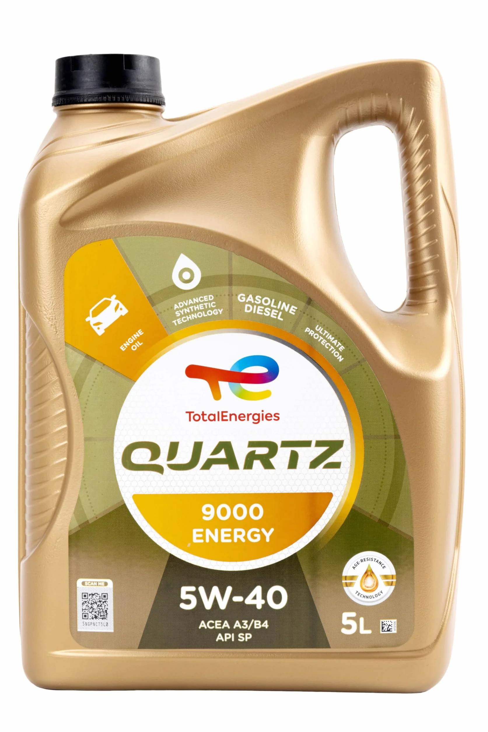 Total Aceite Lubricante de Motor Total Quartz 9000 Energy 5W-40 5 Litros