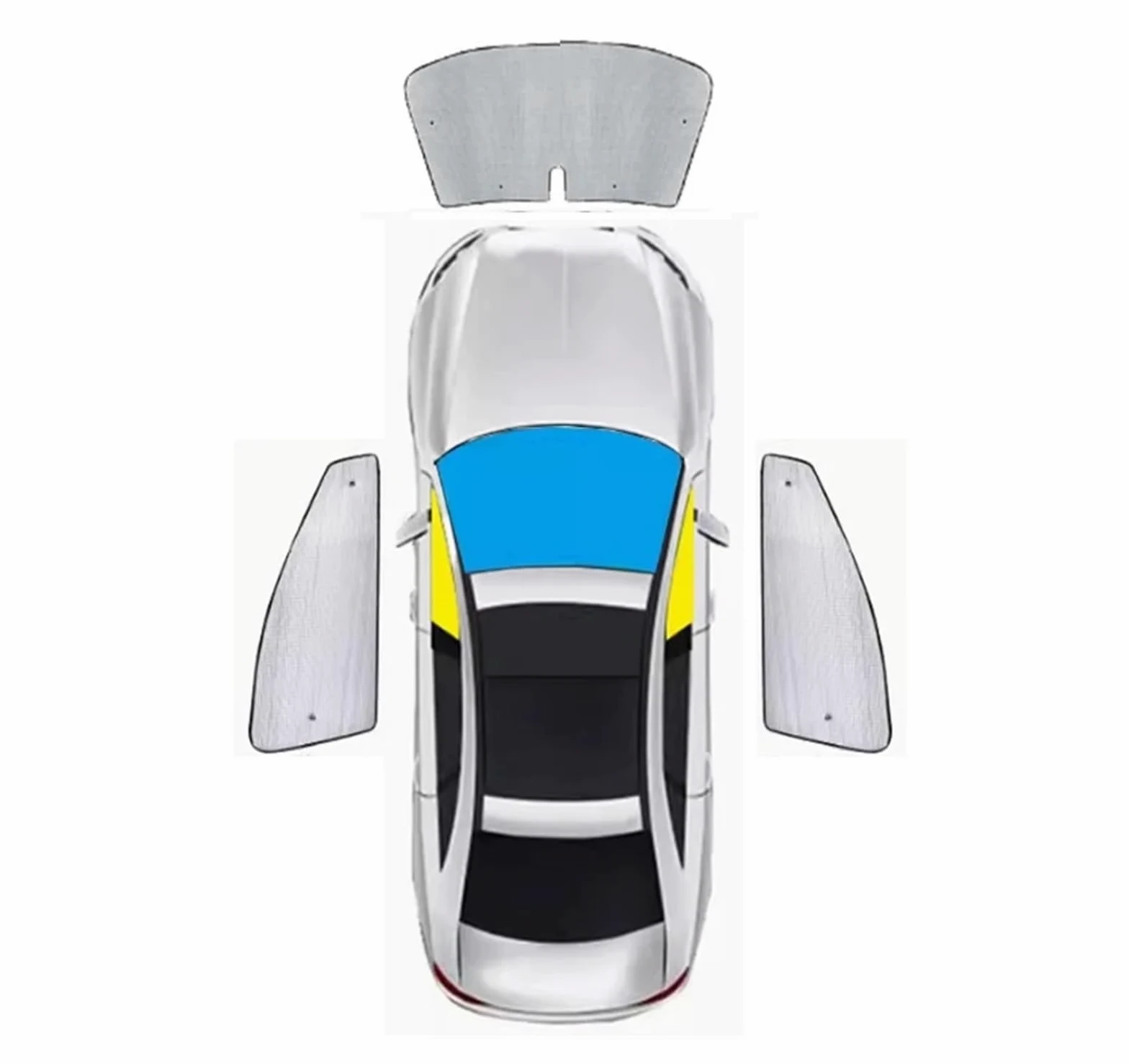 Parasol para Coche para VW para Golf 6 2010 2011 2012 Parasol De Coche Parabrisas Aislamiento Térmico Auto Visera De Protección Solar Accesorios Protector Solar para Parabrisas(Front 3 Pieces)