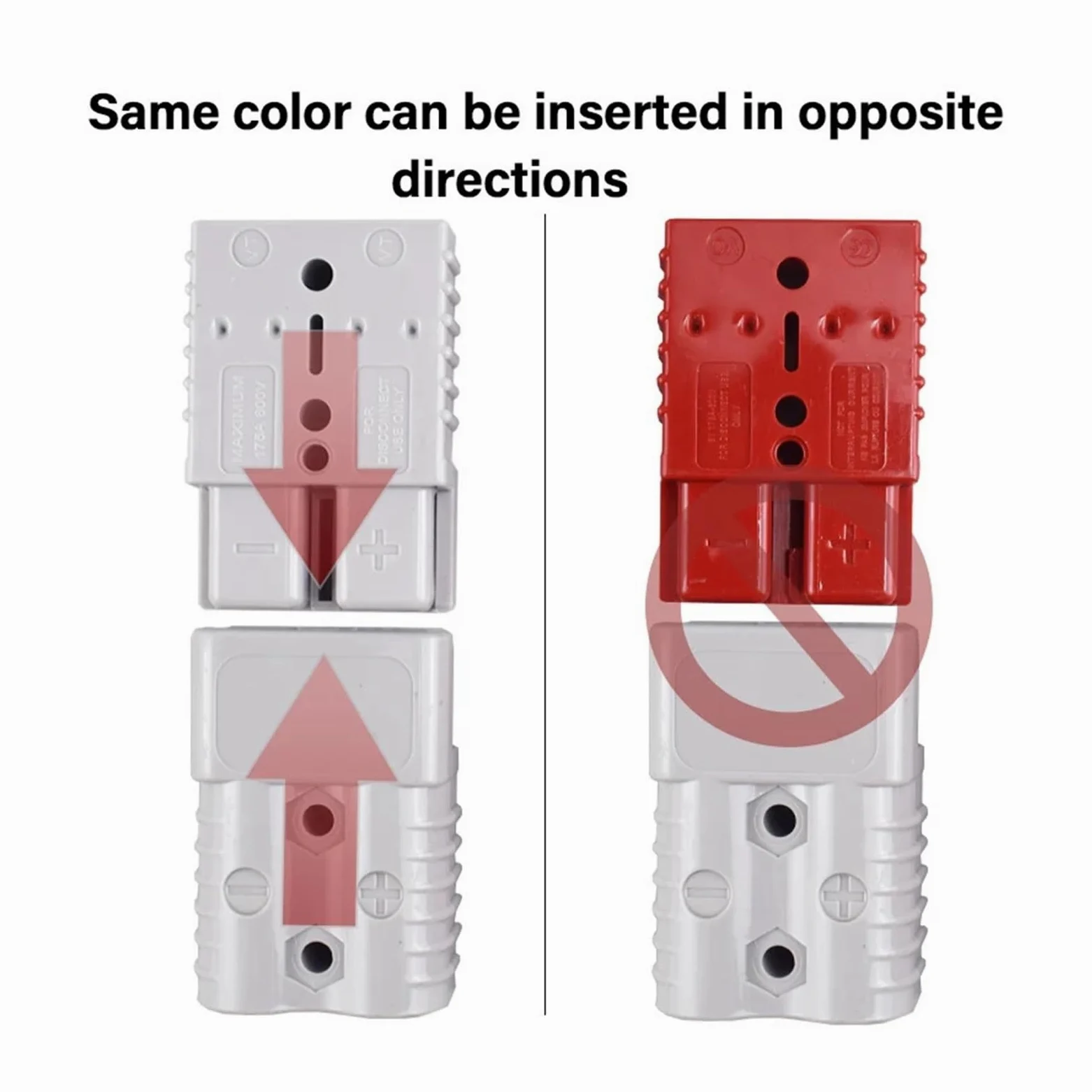 2Uds 50A 120A 175A 350A conector de carga de batería 600V enchufe de alimentación rápida de alta corriente for batería de coche eléctrico, CableSolar(2PCS grey 350A)