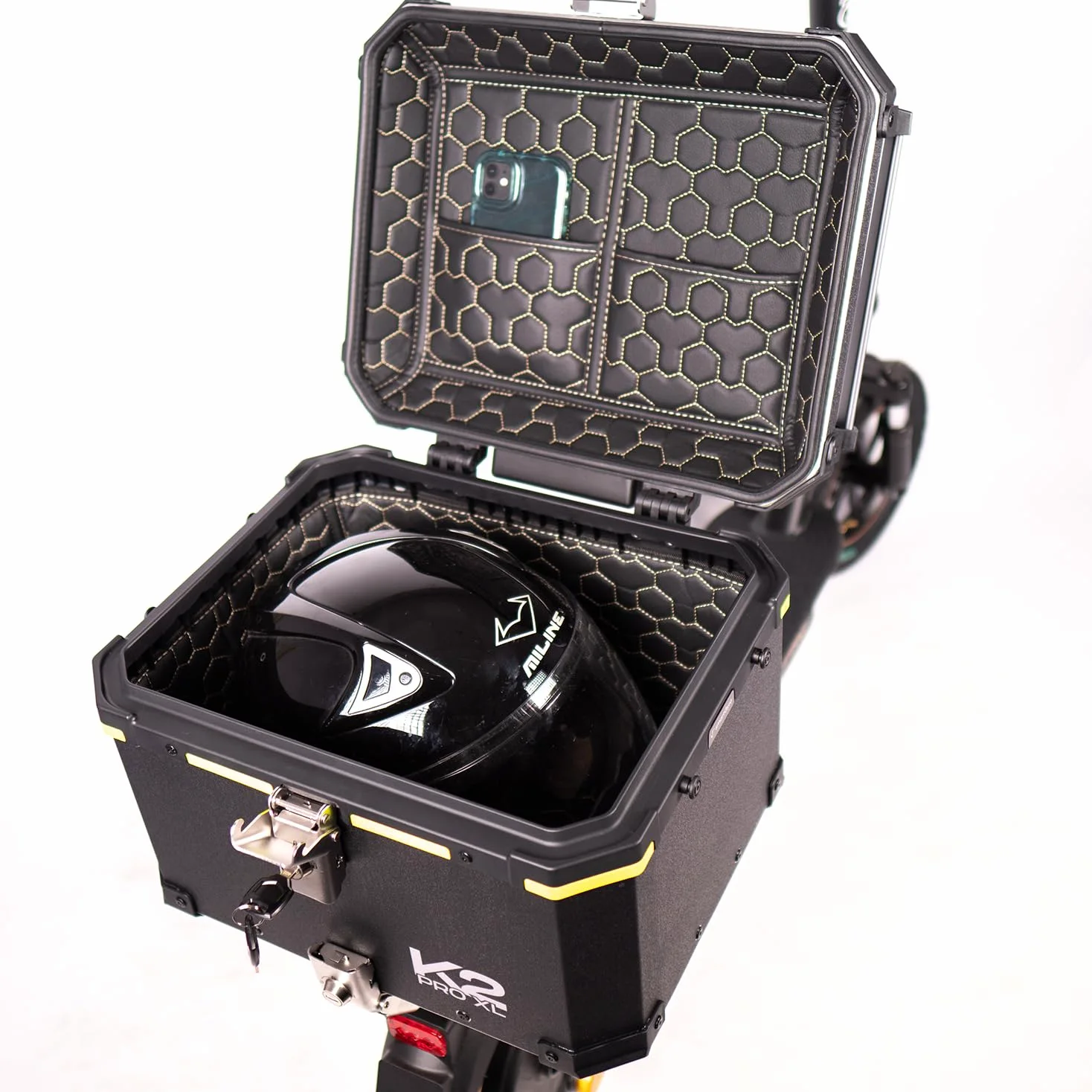SMARTGYRO Baúl K2 Pro XL - Accesorio para los Patines Eléctricos K2 Pro XL, Maleta de Transporte, 45 litros, Interior Acolchado. Compatible con Motocicletas