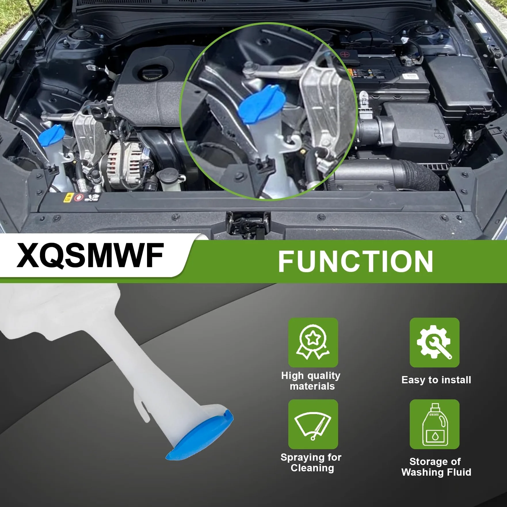 XQSMWF Depósito de líquido para limpiaparabrisas 98611M7100 compatible con Kia Forte 2019-2023