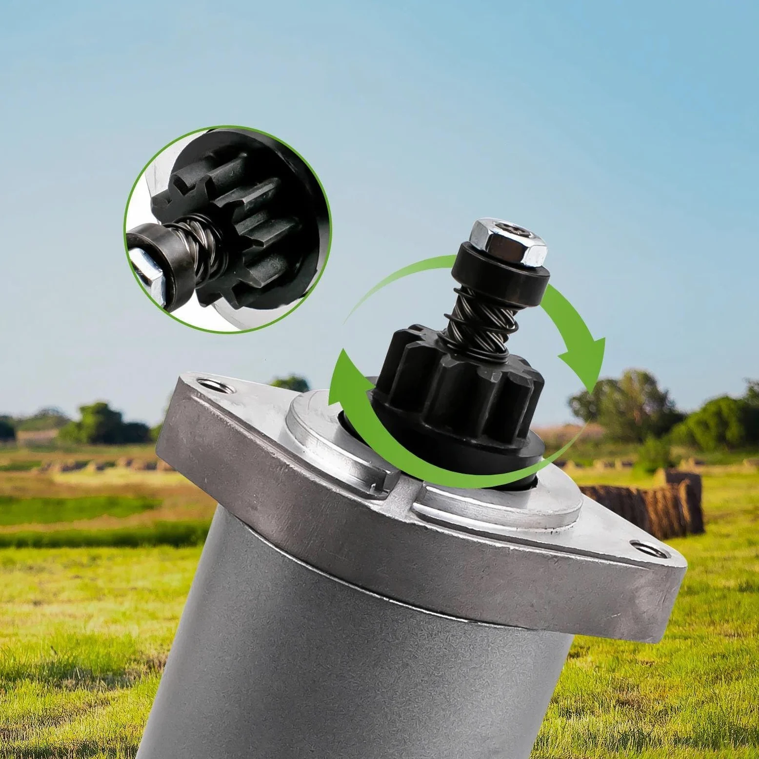 Motor EléCtrico del Engranaje Motor De Arranque para Kawasaki 21163-0724 para Tractor Cortacésped De Giro Cero 2012-2014 Solenoide Relé De Arranque