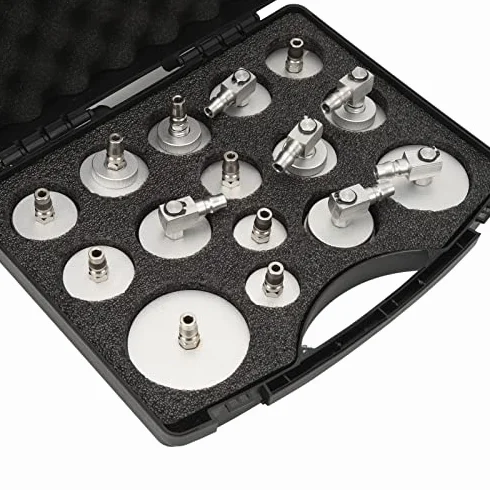 Adaptador Purga Frenos, Universal a Prueba de Fugas y Fácil de Usar Kit Cilindro Maestro 15 Piezas for Profesionales Bricolaje Automóviles Motos Camiones Talleres