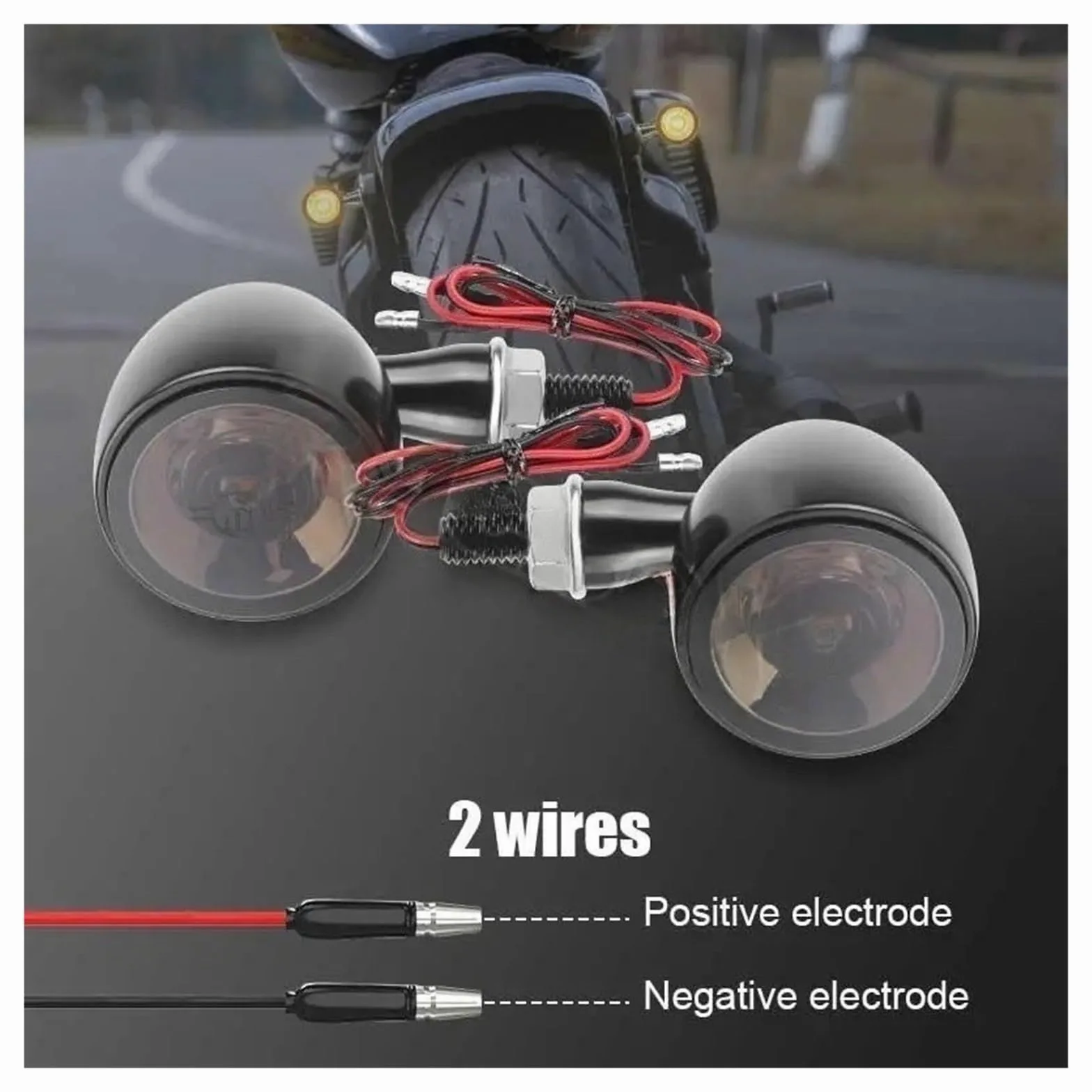 Intermitentes para Motocicleta, luz de señalización de Motocicleta LED, indicador Luminoso Blanco y Rojo, Luces de Freno y posición traseras, Intermitentes para Motocicleta de 8 mm.