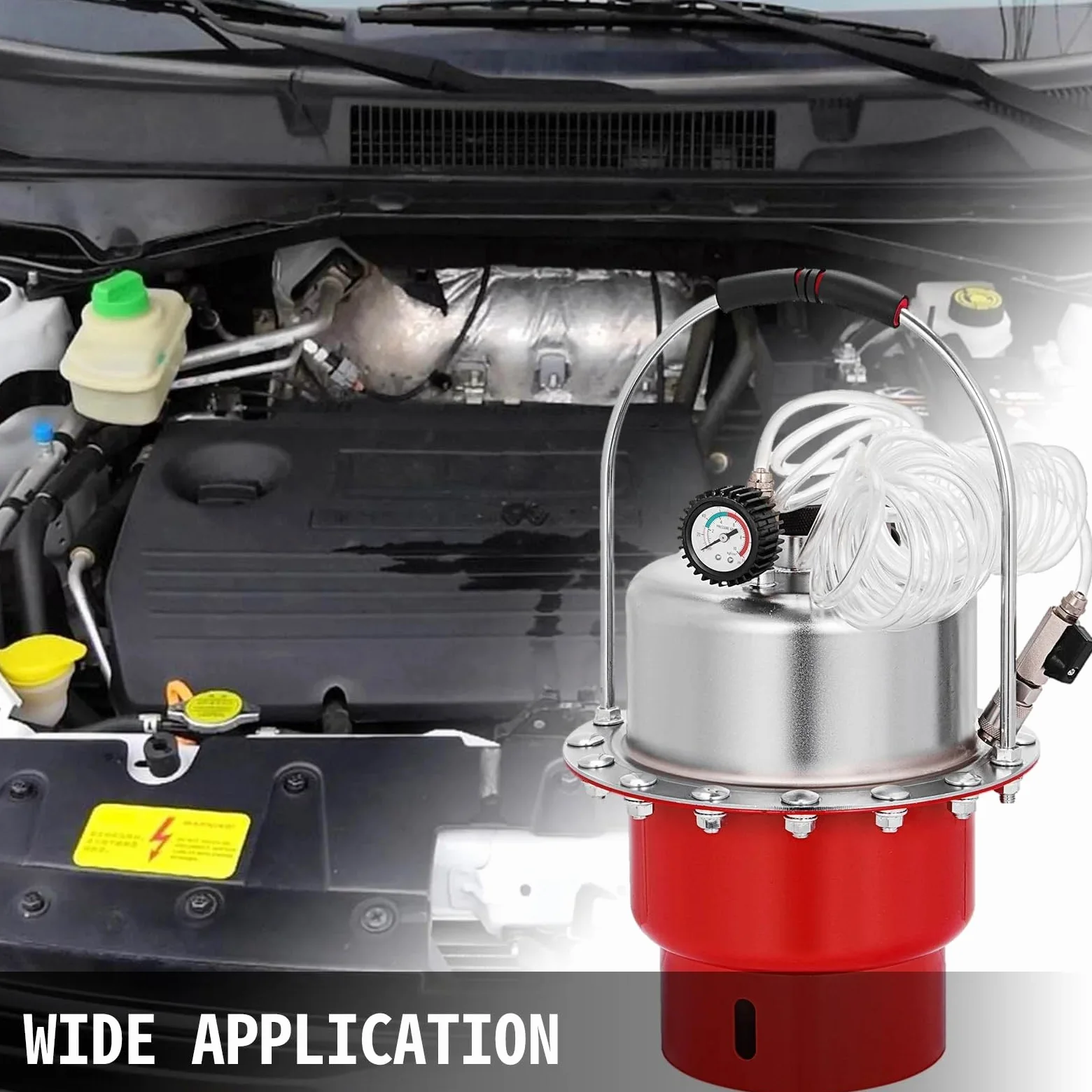 Kit de purga de frenos neumático a presión de aire, herramienta for cambio de aceite y líquido de frenos de coche con tanque de 5 l for purgar el de frenos y embrague.