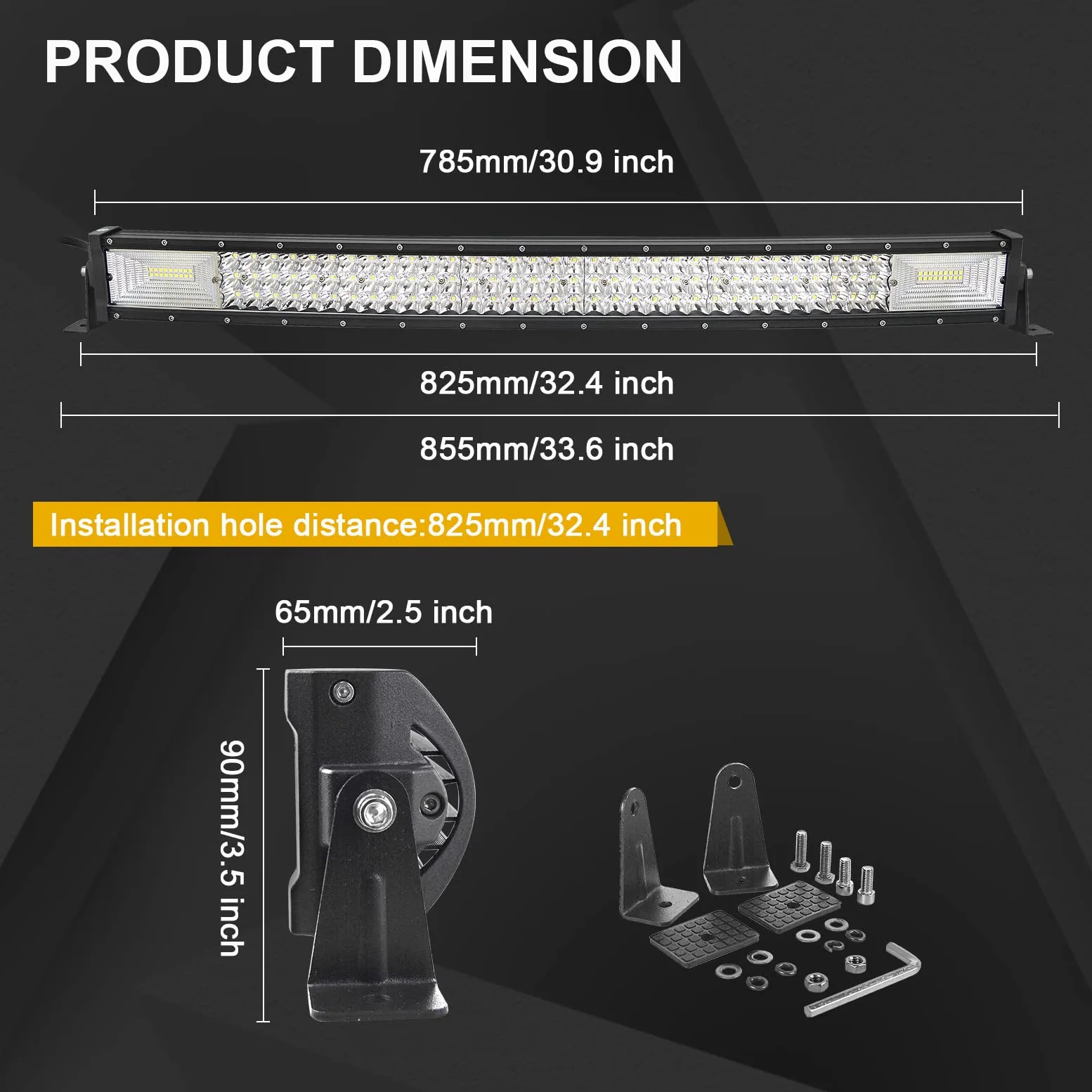 Willpower Barra LED 4x4 32" 405W + Focos LED Tractor 4" 12V 24V, Cableado | Barra Luz LED Curva 81CM + 2X Focos de Trabajo LED 10CM, Largo Alcance, Blanco, para Coche Camion Barco Quad Vehículos