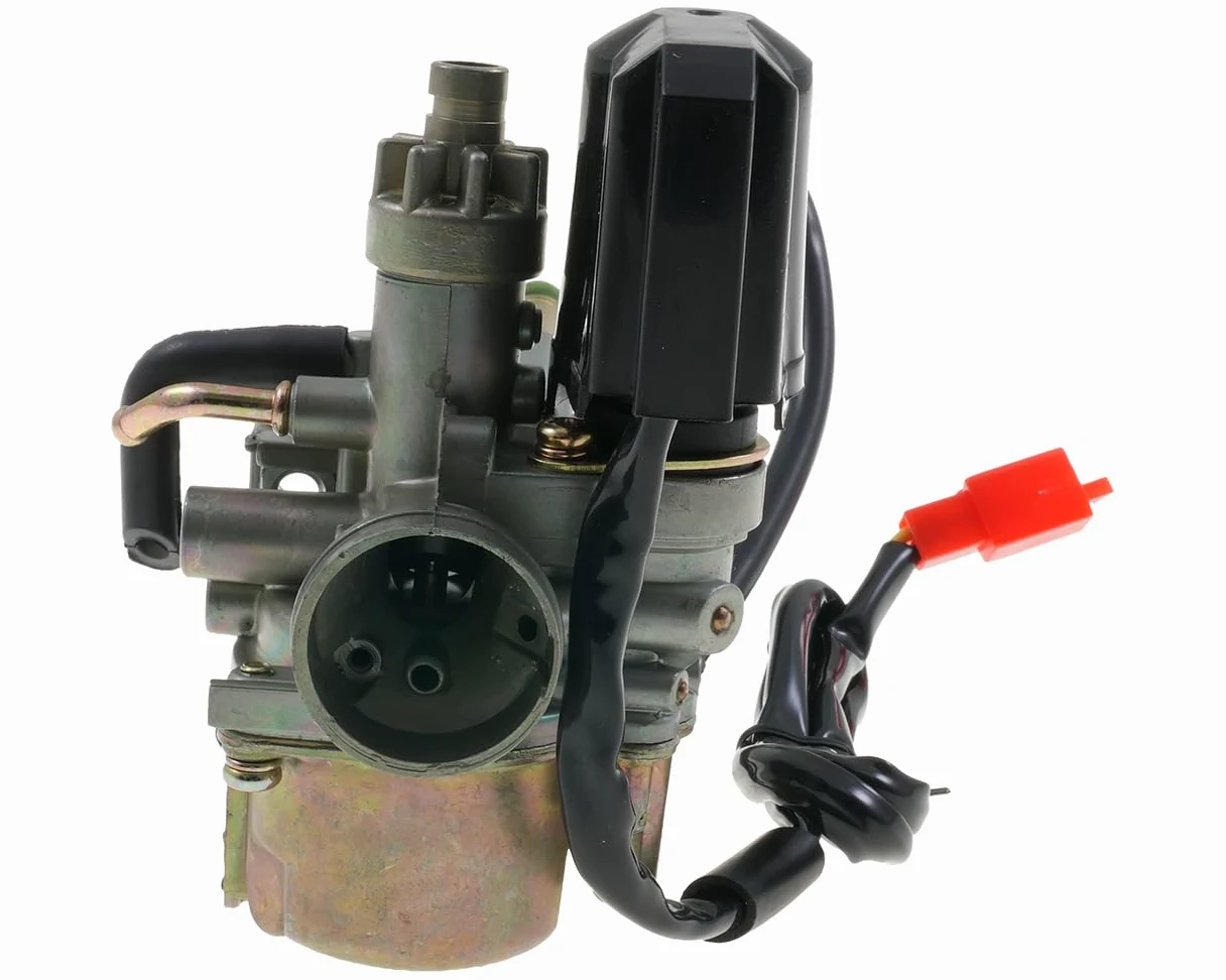 Carburador 2EXTREME 12mm compatible con Peugeot, Honda, Kymco vertical – con estárter eléctrico, distancia orificios 35mm – repuesto para Speedfight, Buxy, Elystar