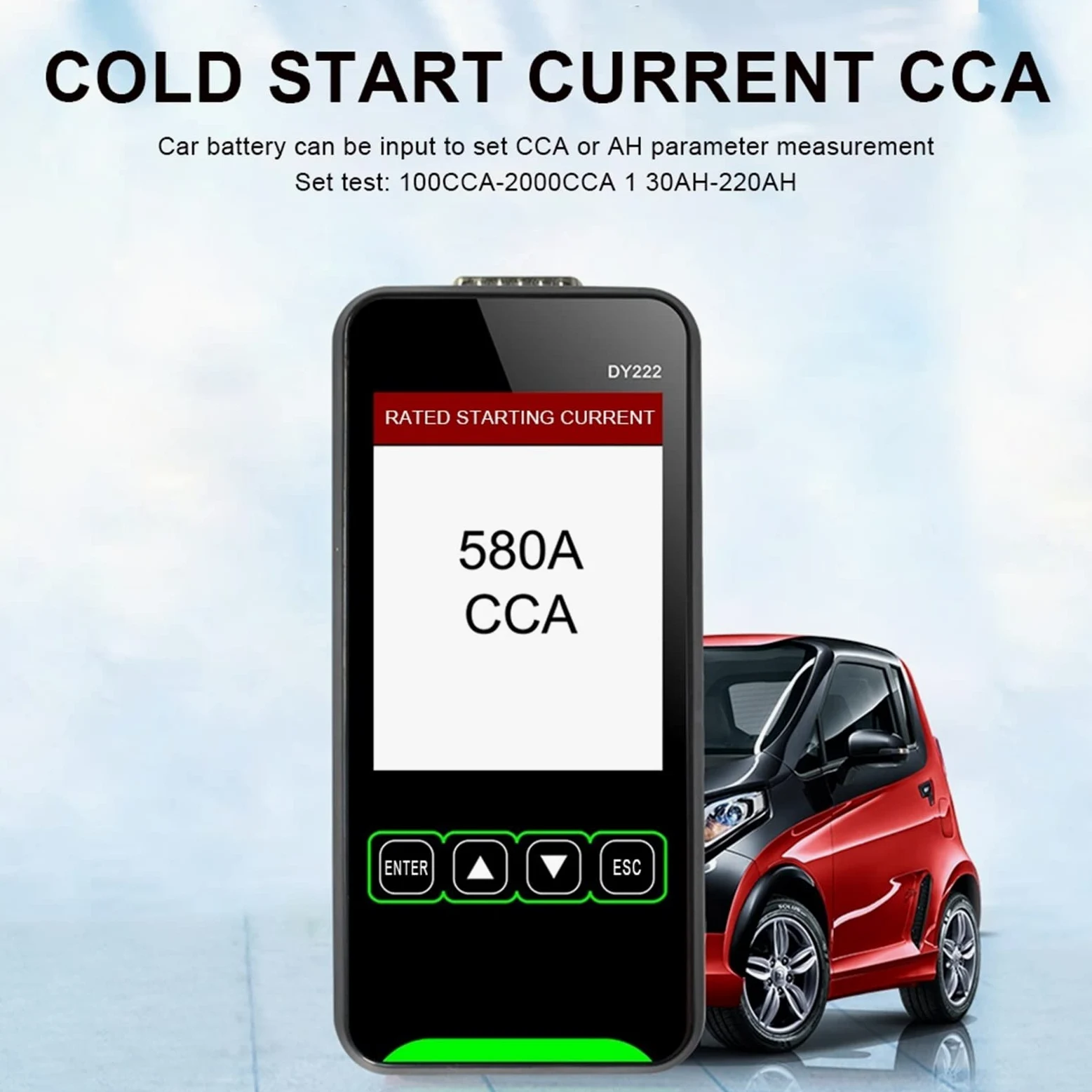 Comprobador de baterias de Coche DY222 12V / 24V Tester de Carga de la batería de automóviles Multifuncional Batería Salud de Salud Sistema de batería automotriz Sistema de batería Accesorios